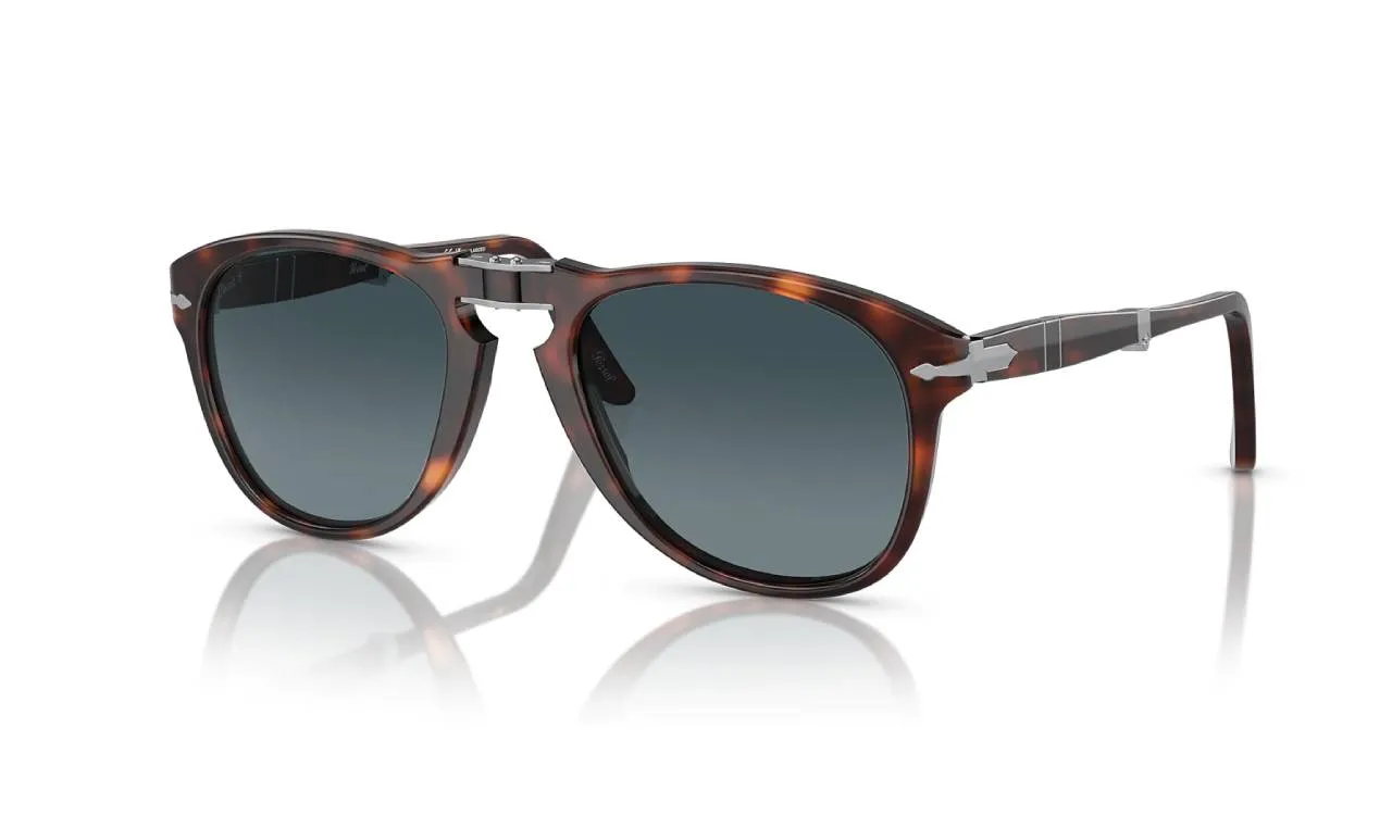 Persol PO0714 FOLDING 24/S3 Occhiali da sole Acetato Tartaruga Pilot Polarizzata Sfumato - immagine 1
