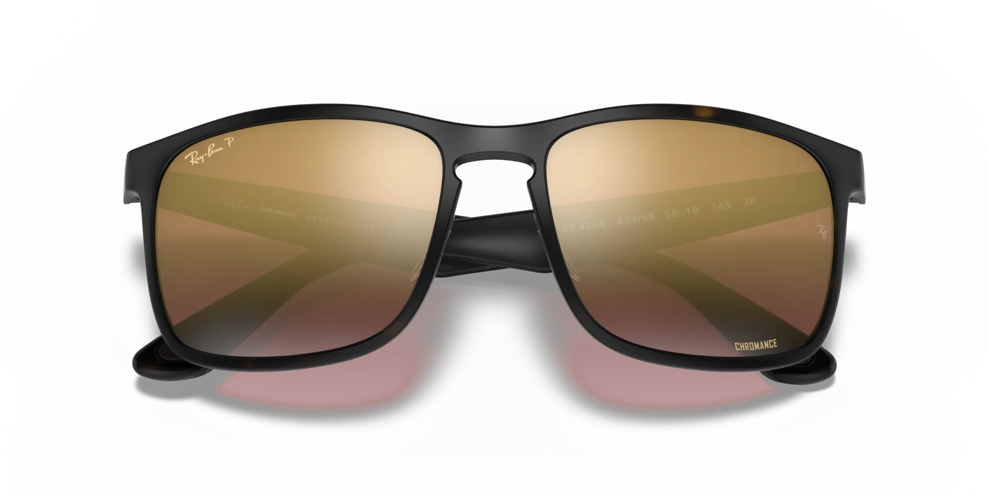 Ray - Ban RB4264 894/6B Occhiali da sole Iniettato Tartaruga Viola Squadrata Polarizzata - immagine 2