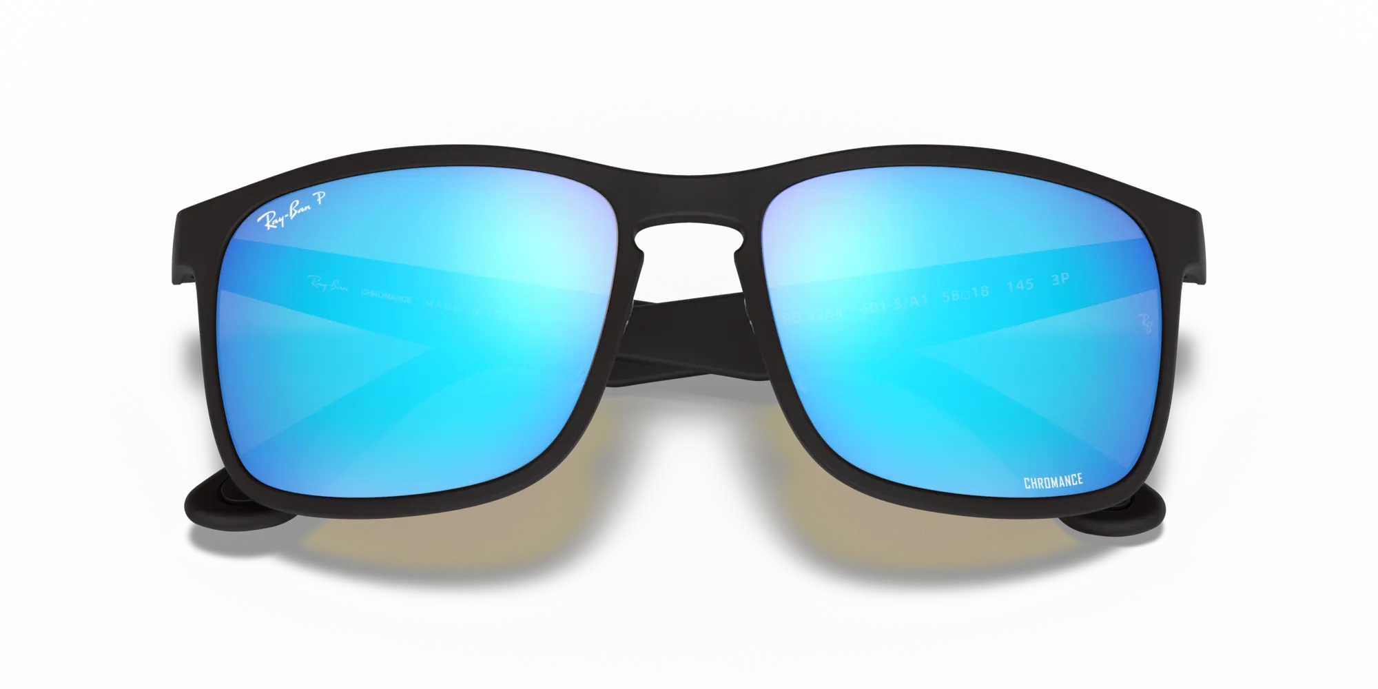Ray - Ban RB4264 601SA1 Occhiali da sole Iniettato Nero Blu Squadrata Polarizzata - immagine 2
