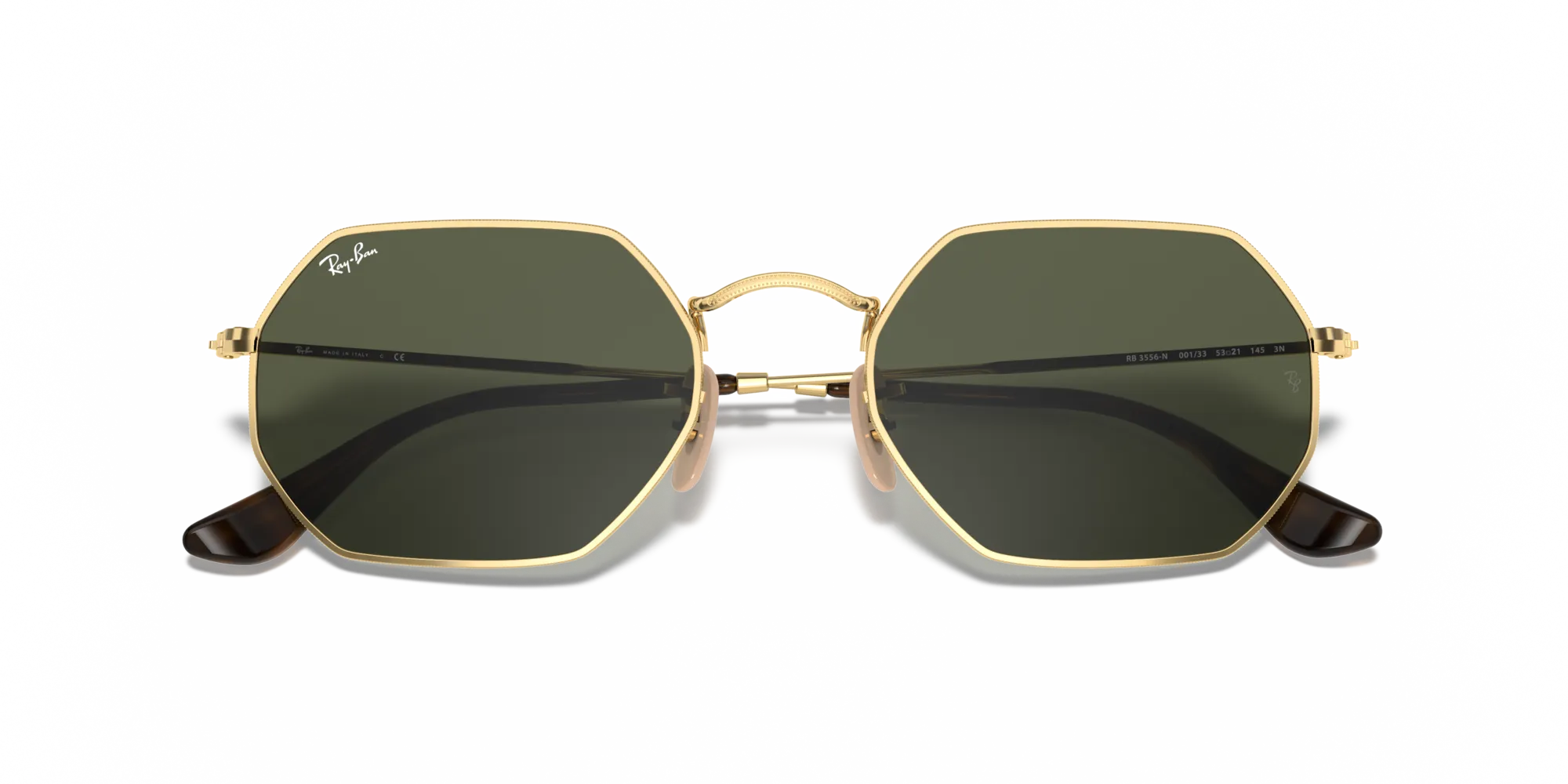 Ray - Ban RB3556N OCTAGONAL 001 Occhiali da sole Metallo Oro G15 Geometrica Normale - immagine 2