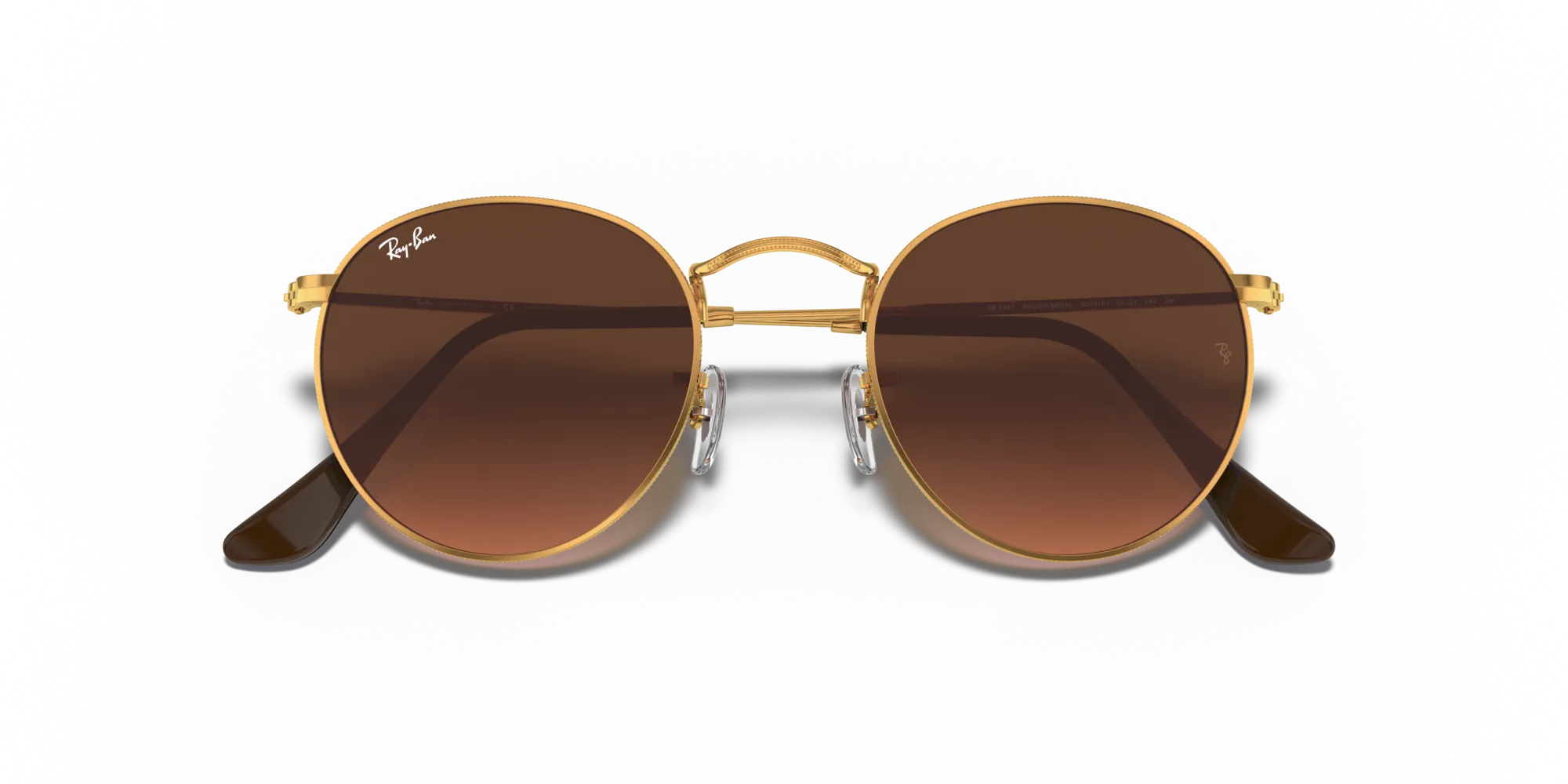 Ray - Ban RB3447 ROUND METAL 9001A5 Occhiali da sole Metallo Giallo Rosa Rotonda Normale Sfumato - immagine 2