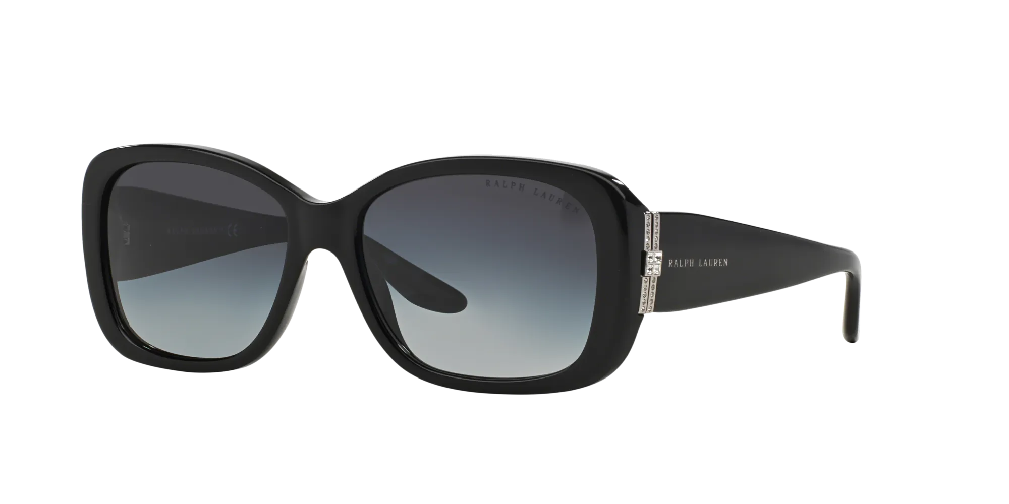 Ralph Lauren RL8127B 50018G Occhiali da sole Acetato Nero Grigio Squadrata Normale Sfumato - immagine 1