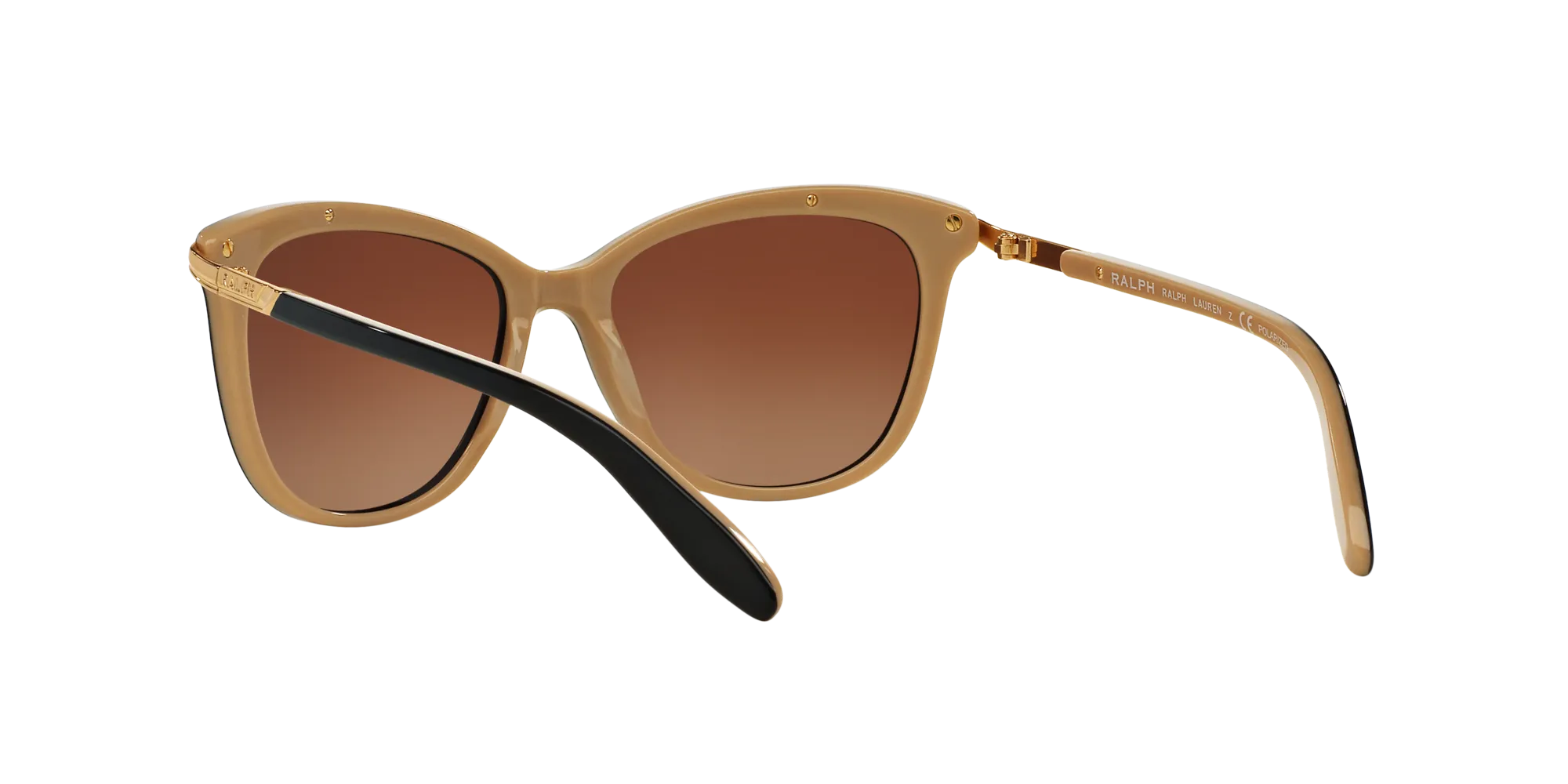 Ralph Lauren RA5203 1090T5 Occhiali da sole Acetato Nero Marrone Cat Eye Polarizzata Sfumato - immagine 4