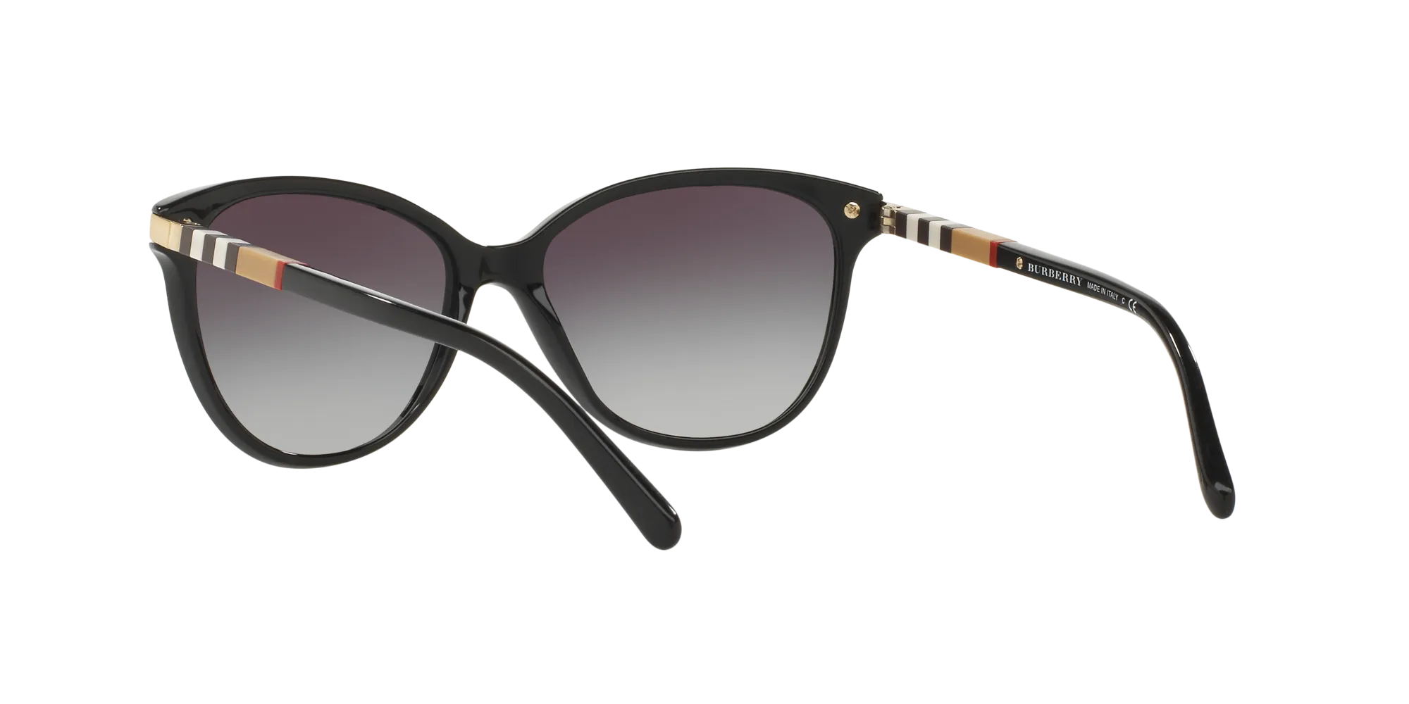 Burberry BE4216 30018G Occhiali da sole Acetato Nero Grigio Cat Eye Normale Sfumato - immagine 4