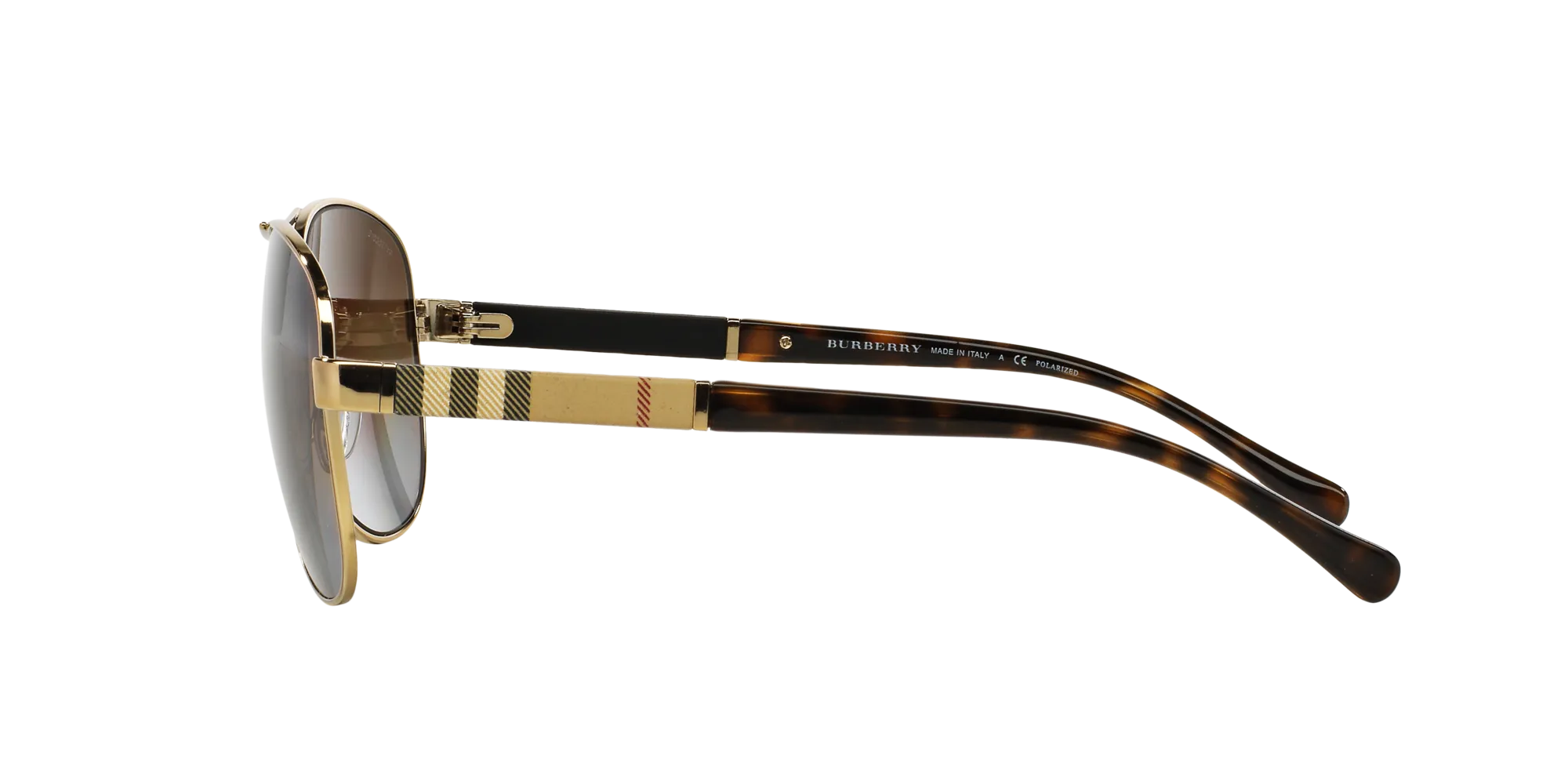 Burberry BE3080 1145T5 Occhiali da sole Acciaio Oro Marrone Pilot Polarizzata Sfumato - immagine 3