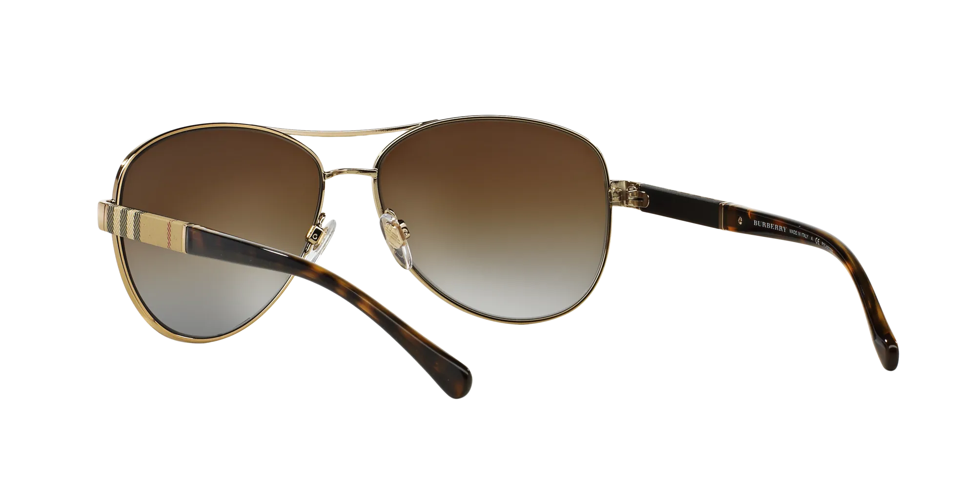 Burberry BE3080 1145T5 Occhiali da sole Acciaio Oro Marrone Pilot Polarizzata Sfumato - immagine 4