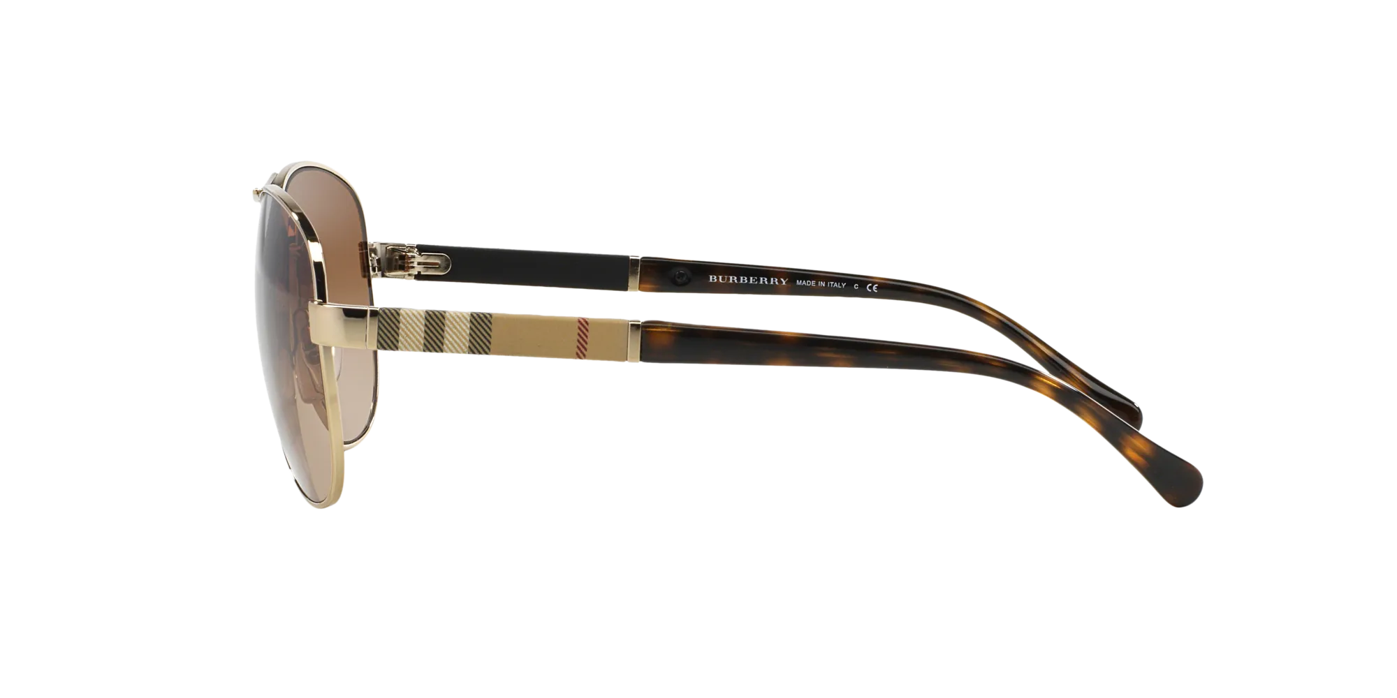 Burberry BE3080 114513 Occhiali da sole Acciaio Oro Marrone Pilot Normale Sfumato - immagine 3