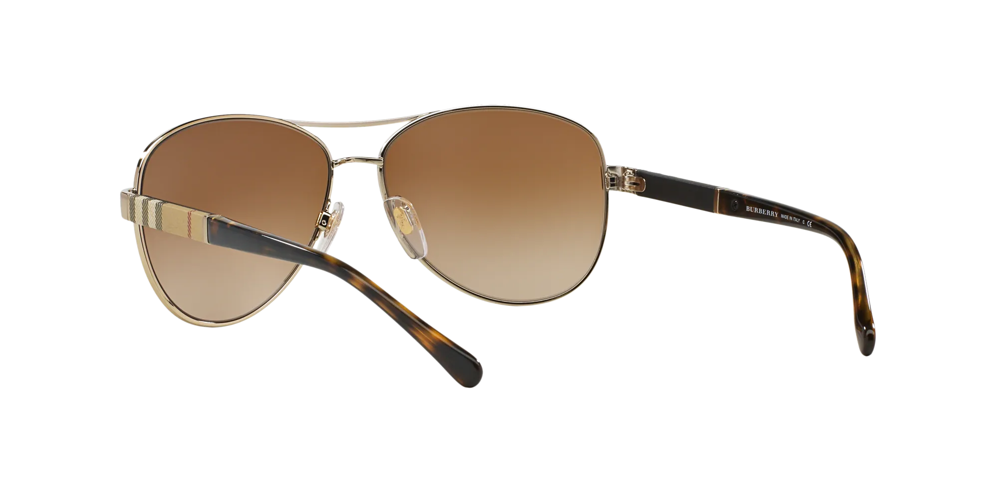 Burberry BE3080 114513 Occhiali da sole Acciaio Oro Marrone Pilot Normale Sfumato - immagine 4