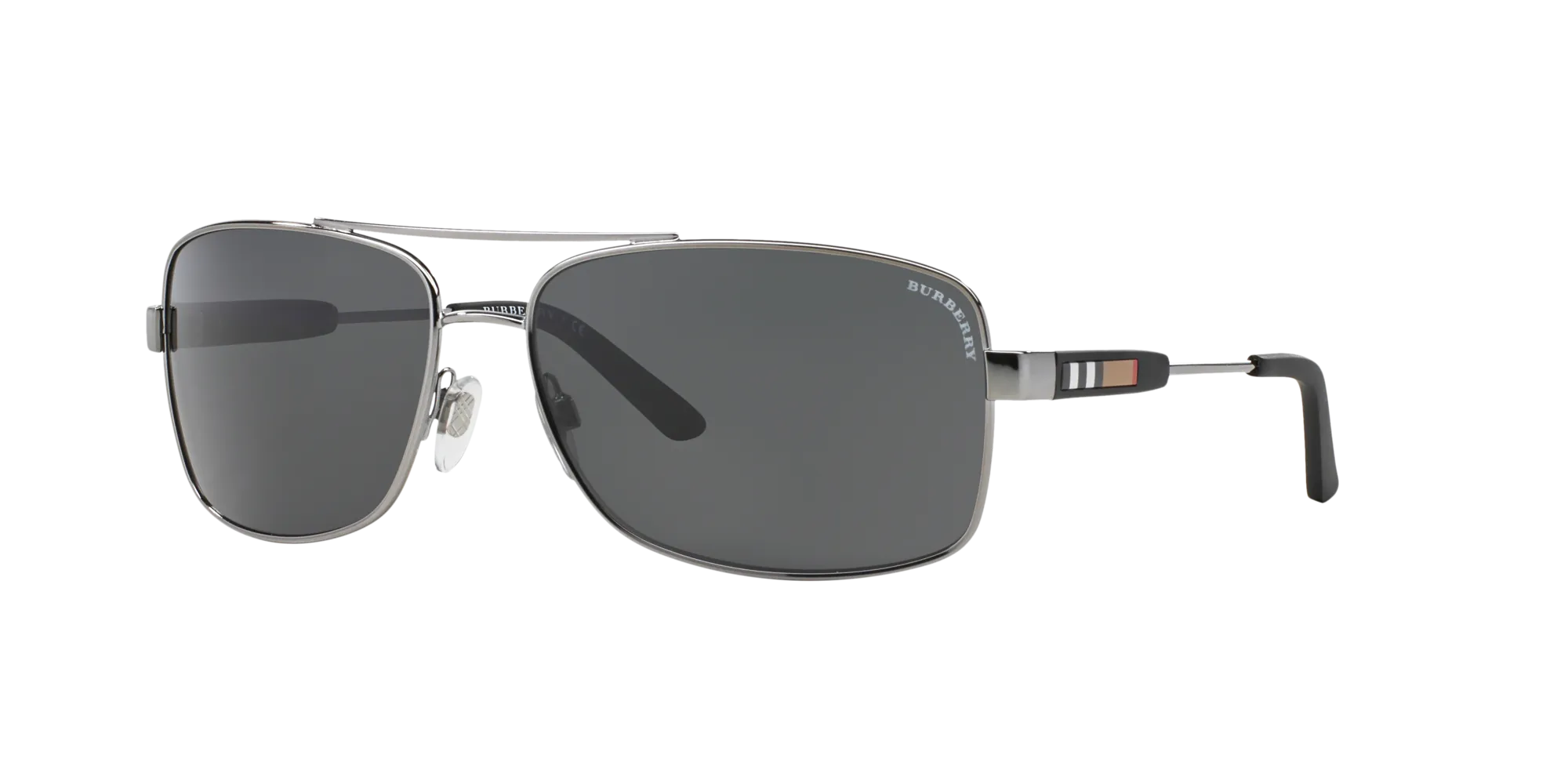 Burberry BE3074 100387 Occhiali da sole Metallo Grigio Grigio Squadrata Normale - immagine 1
