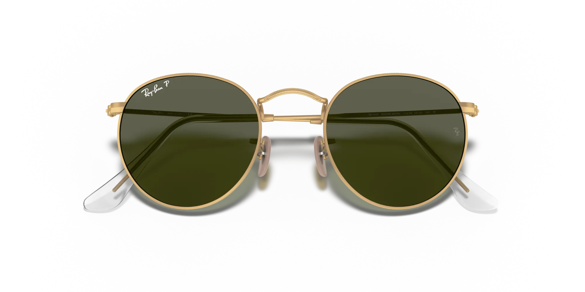 Ray - Ban RB3447 ROUND METAL 112/58 Occhiali da sole Metallo Oro G15 Rotonda Polarizzata - immagine 2