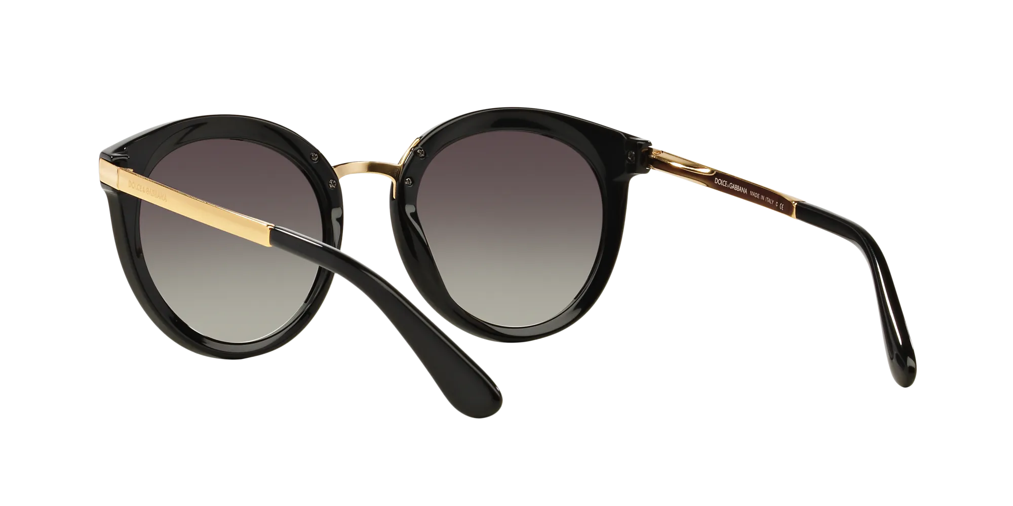 Dolce & Gabbana DG4268 501/8G Occhiali da sole Acetato Nero Grigio Rotonda Normale Sfumato - immagine 4