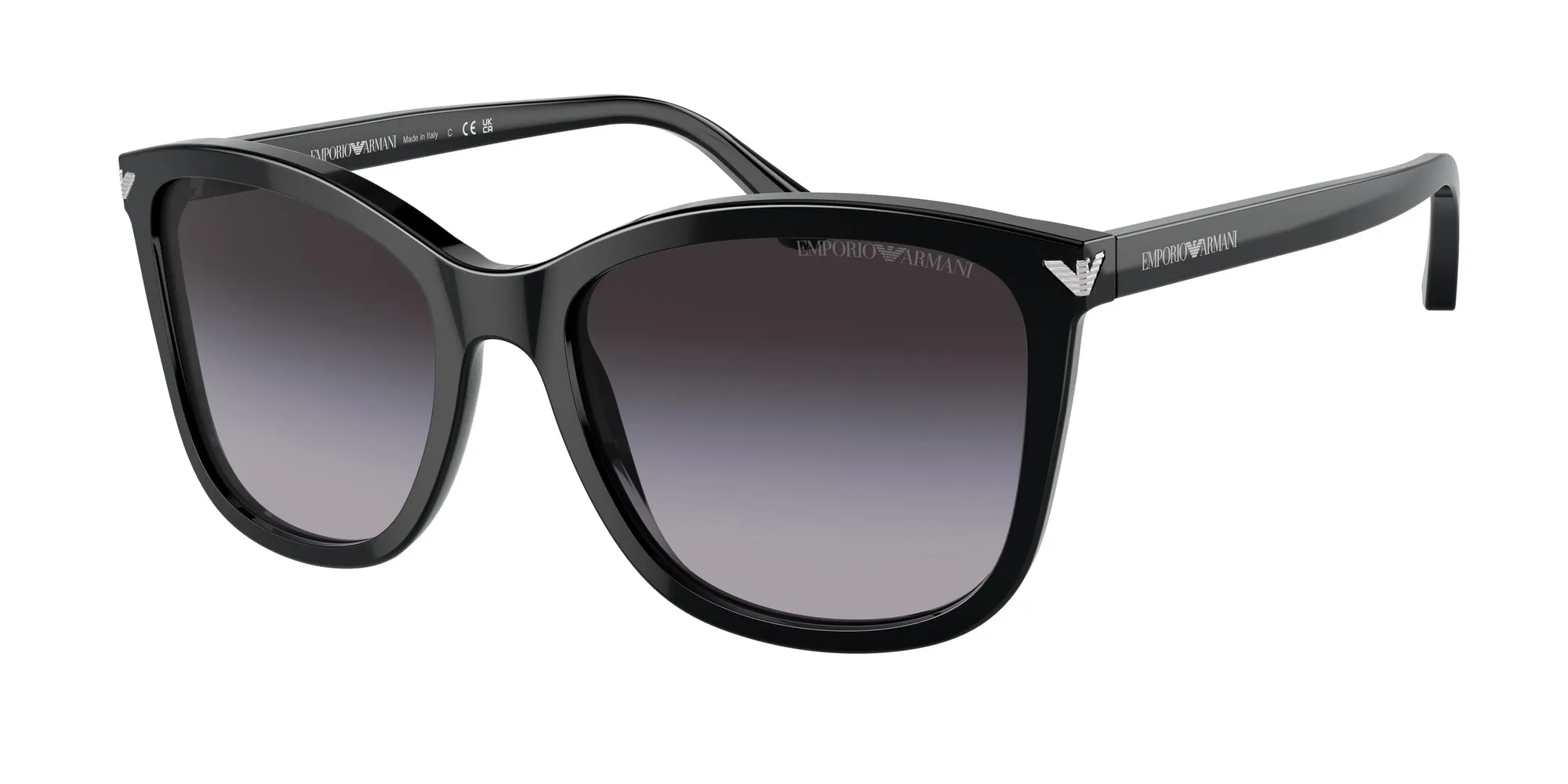 Emporio Armani EA4060 50178G Occhiali da sole Acetato Nero Grigio Squadrata Normale Sfumato - immagine 1