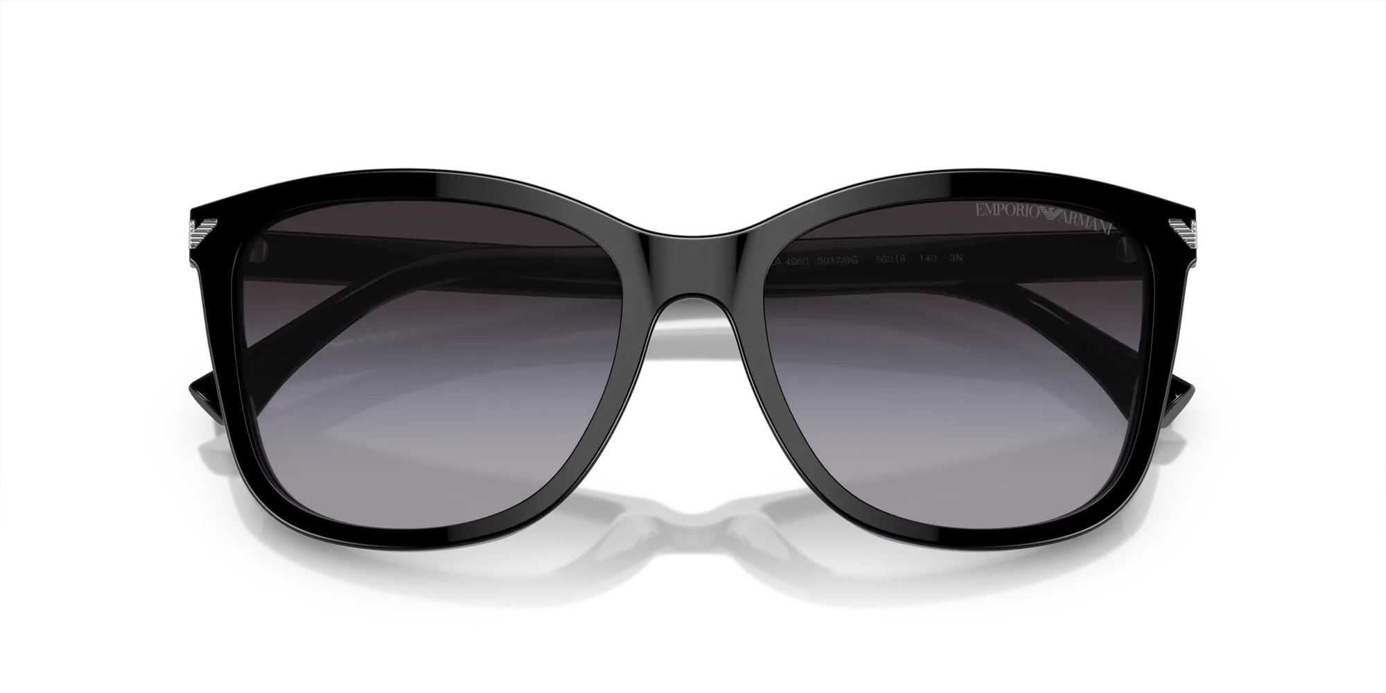 Emporio Armani EA4060 50178G Occhiali da sole Acetato Nero Grigio Squadrata Normale Sfumato - immagine 2