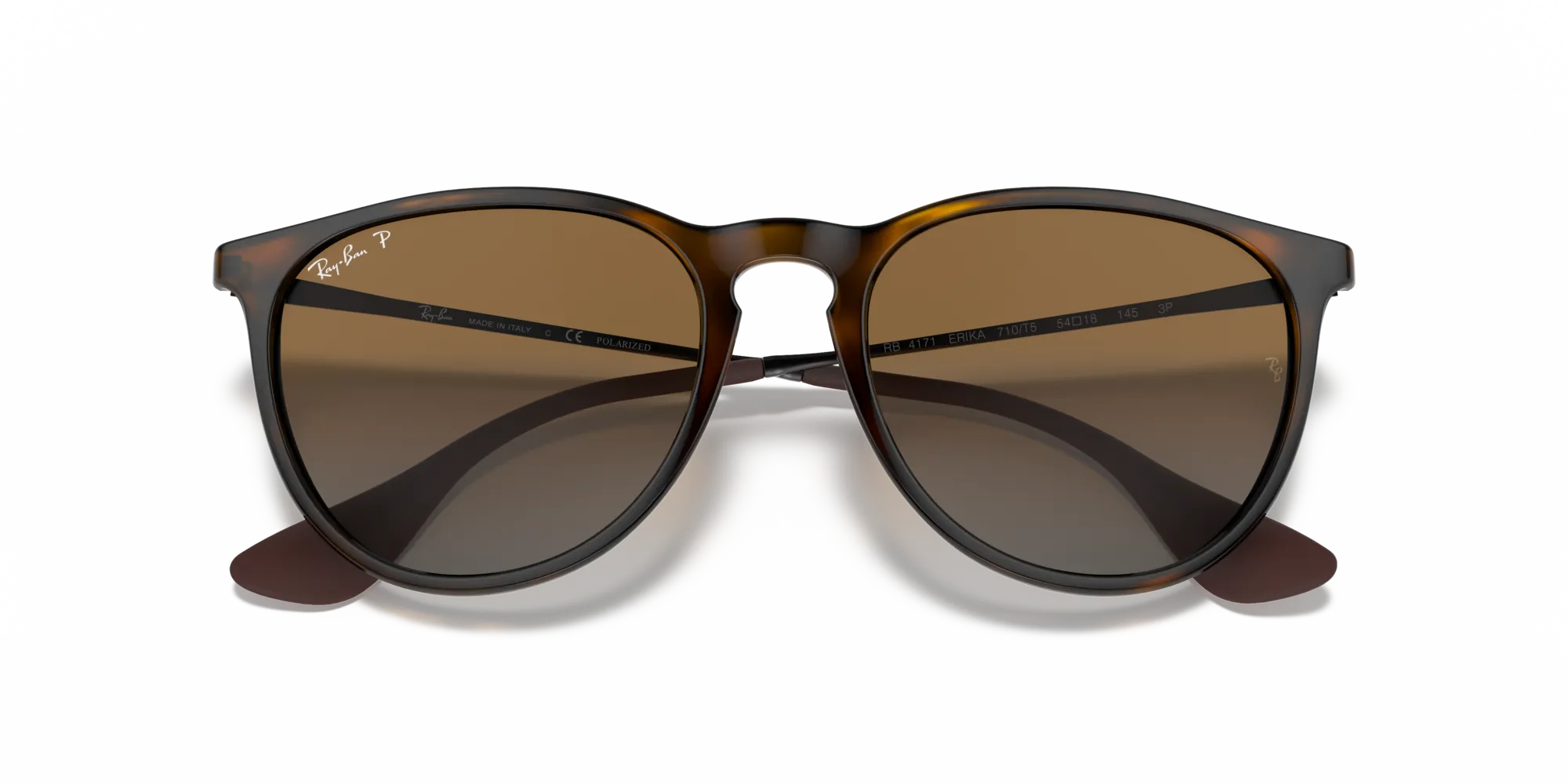 Ray - Ban RB4171 ERIKA 710/T5 Occhiali da sole Iniettato Tartaruga Marrone Pantos Polarizzata - immagine 2