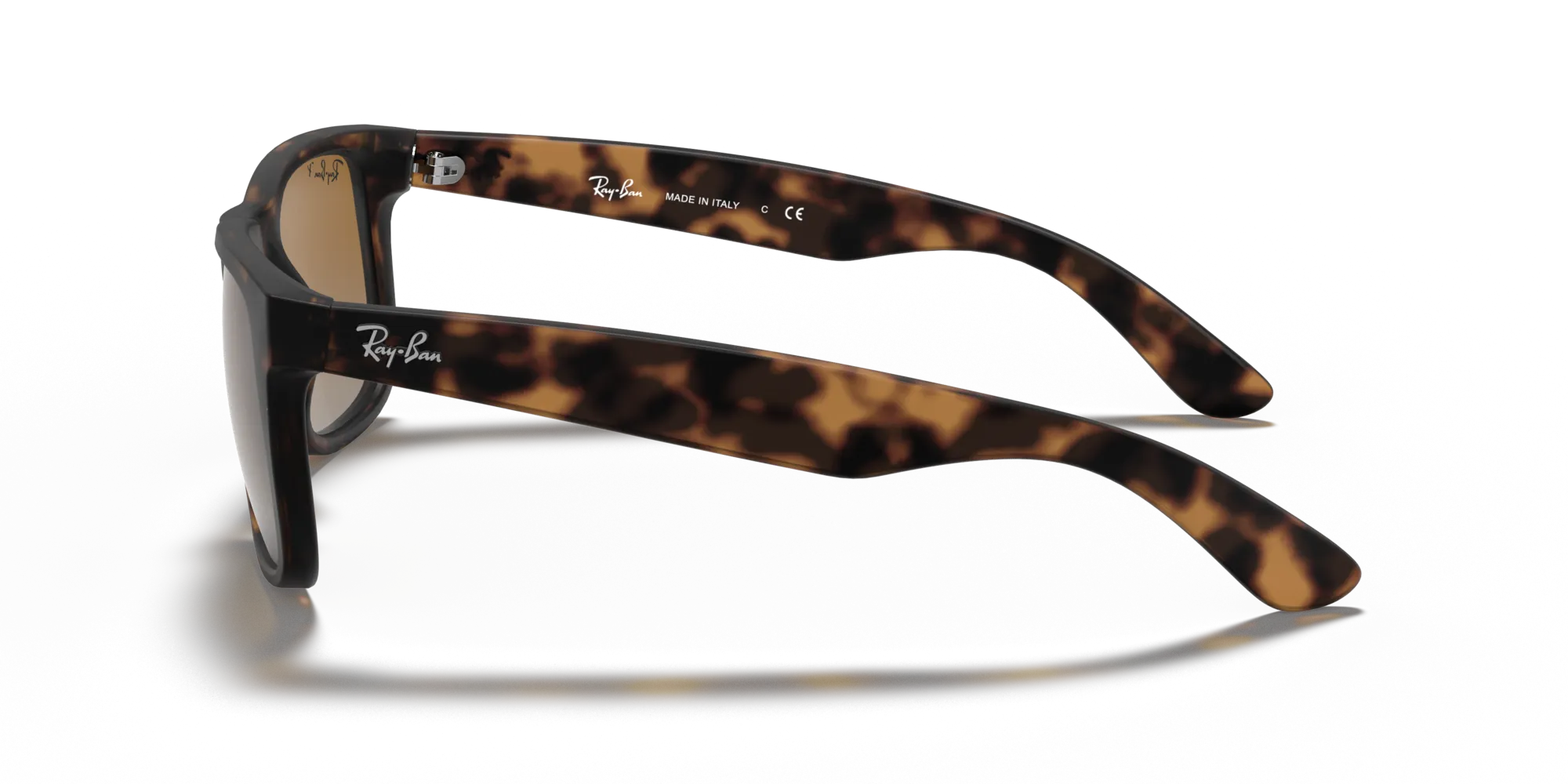 Ray - Ban RB4165 JUSTIN 865/T5 Occhiali da sole Iniettato Tartaruga Marrone Squadrata Polarizzata - immagine 4