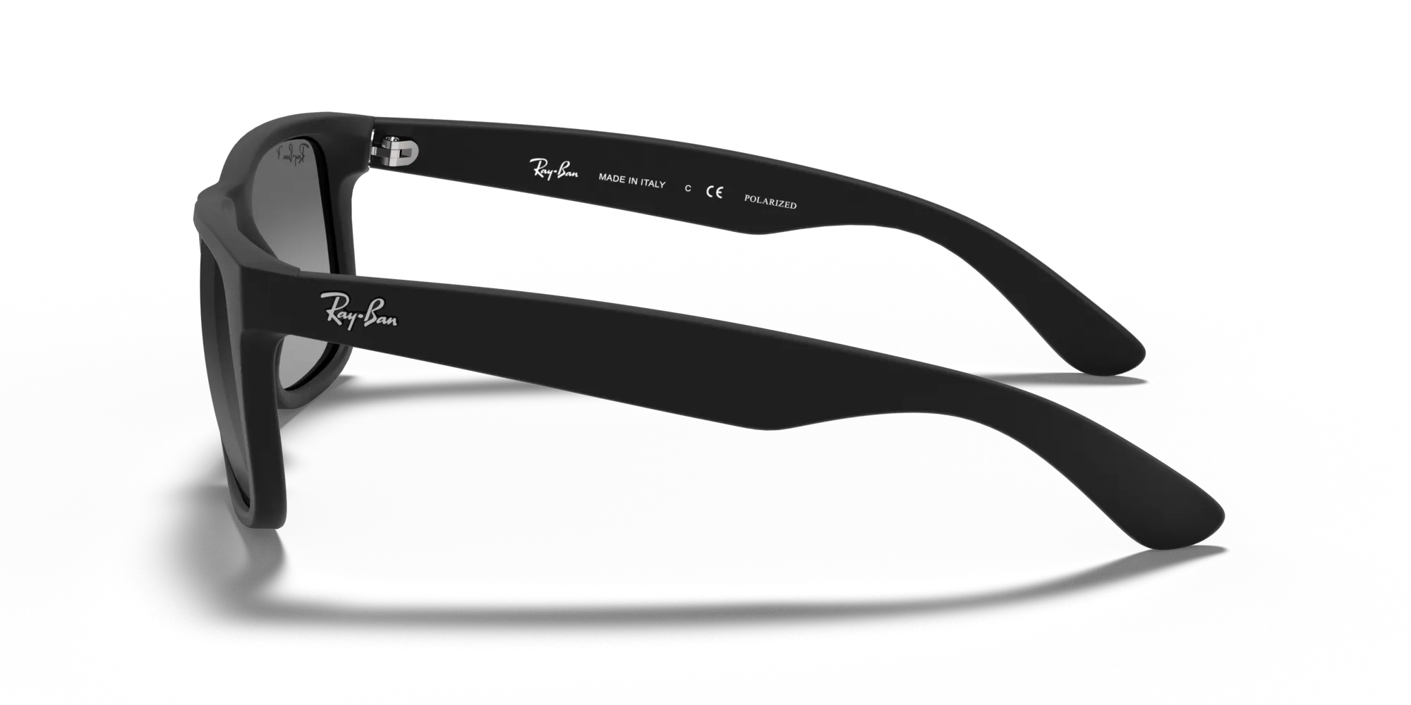 Ray - Ban RB4165 JUSTIN 622/T3 Occhiali da sole Iniettato Nero Grigio Squadrata Polarizzata - immagine 4