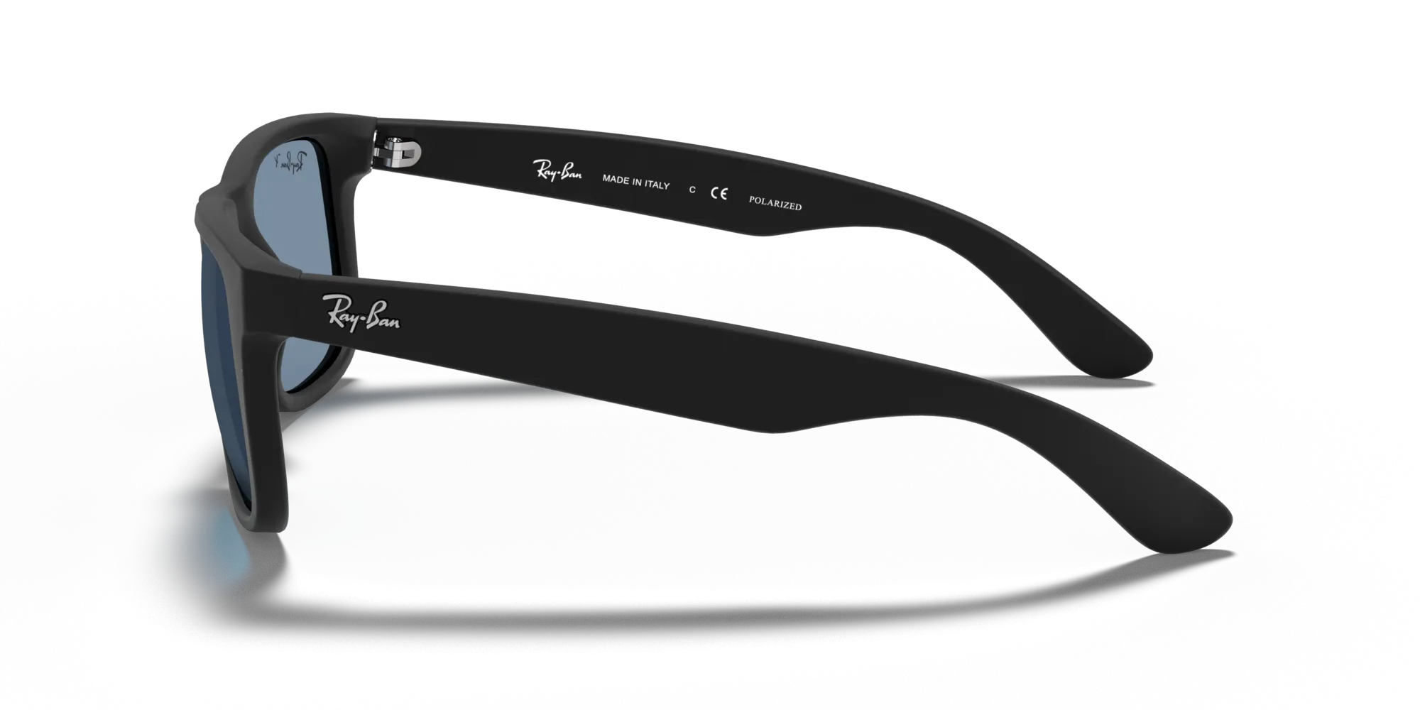 Ray - Ban RB4165 JUSTIN 622/2V Occhiali da sole Nylon Nero Blu Squadrata Polarizzata - immagine 4