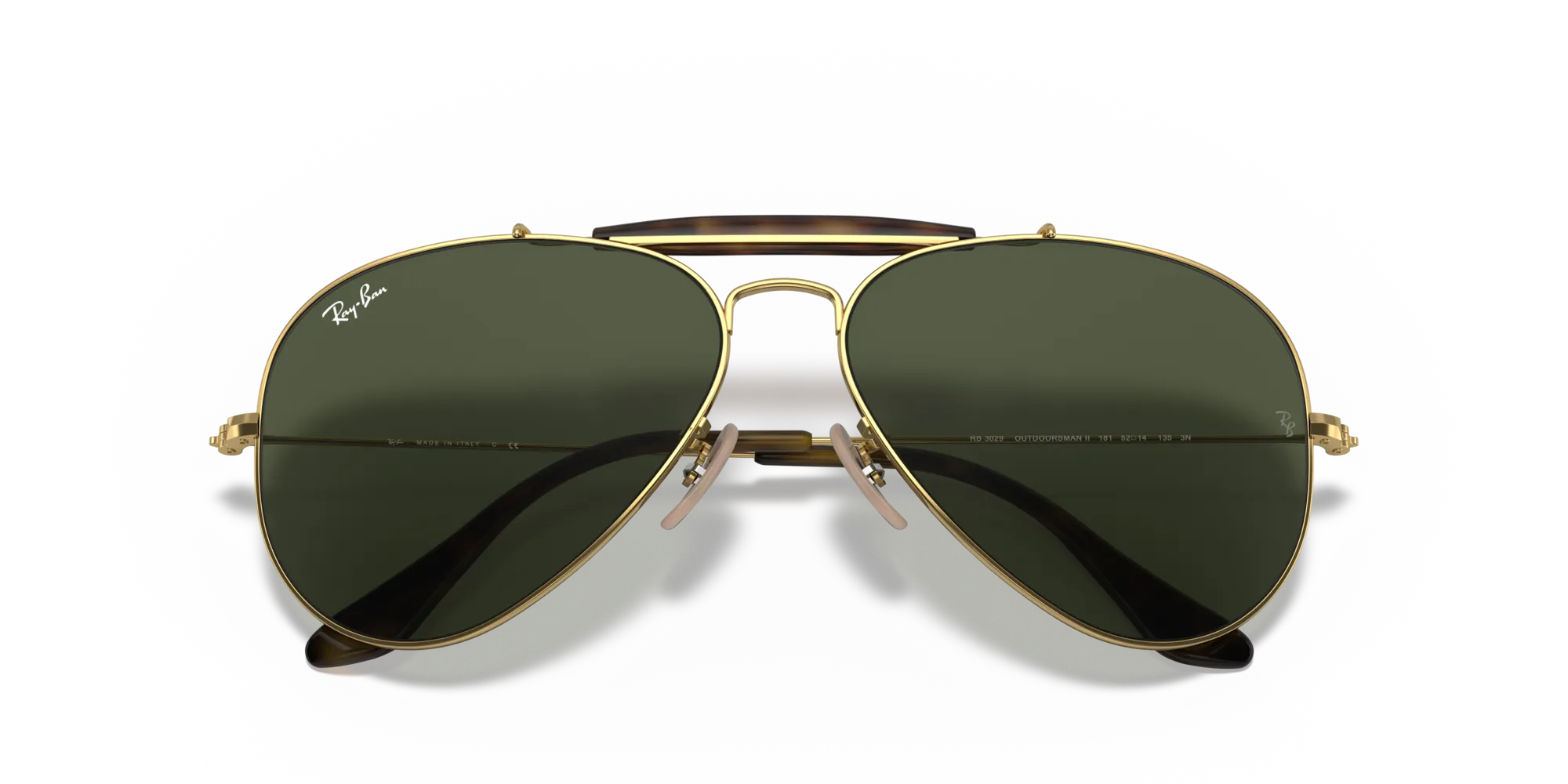 Ray - Ban RB3029 OUTDOORSMAN II 181 Occhiali da sole Metallo Oro G15 Pilot Normale - immagine 2