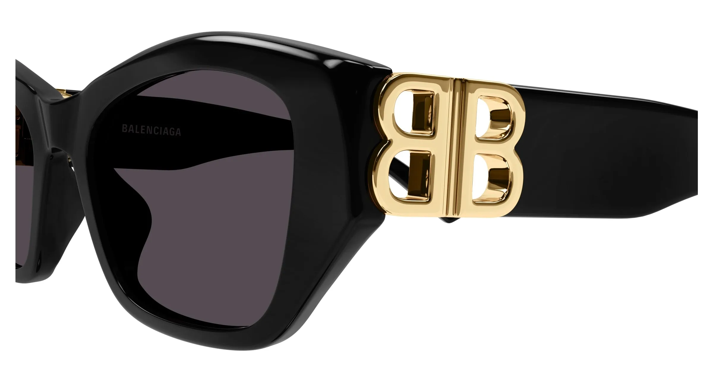 Balenciaga BB0311SK 001 Occhiali da sole Acetato Nero Grigio Cat Eye - immagine 3
