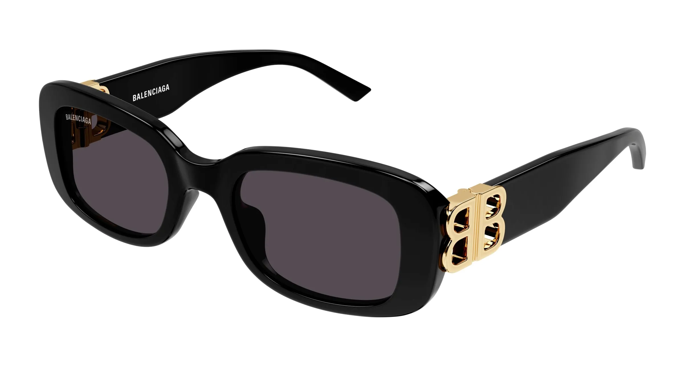 Balenciaga BB0310SK 001 Occhiali da sole Acetato Nero Grigio Squadrata - immagine 1