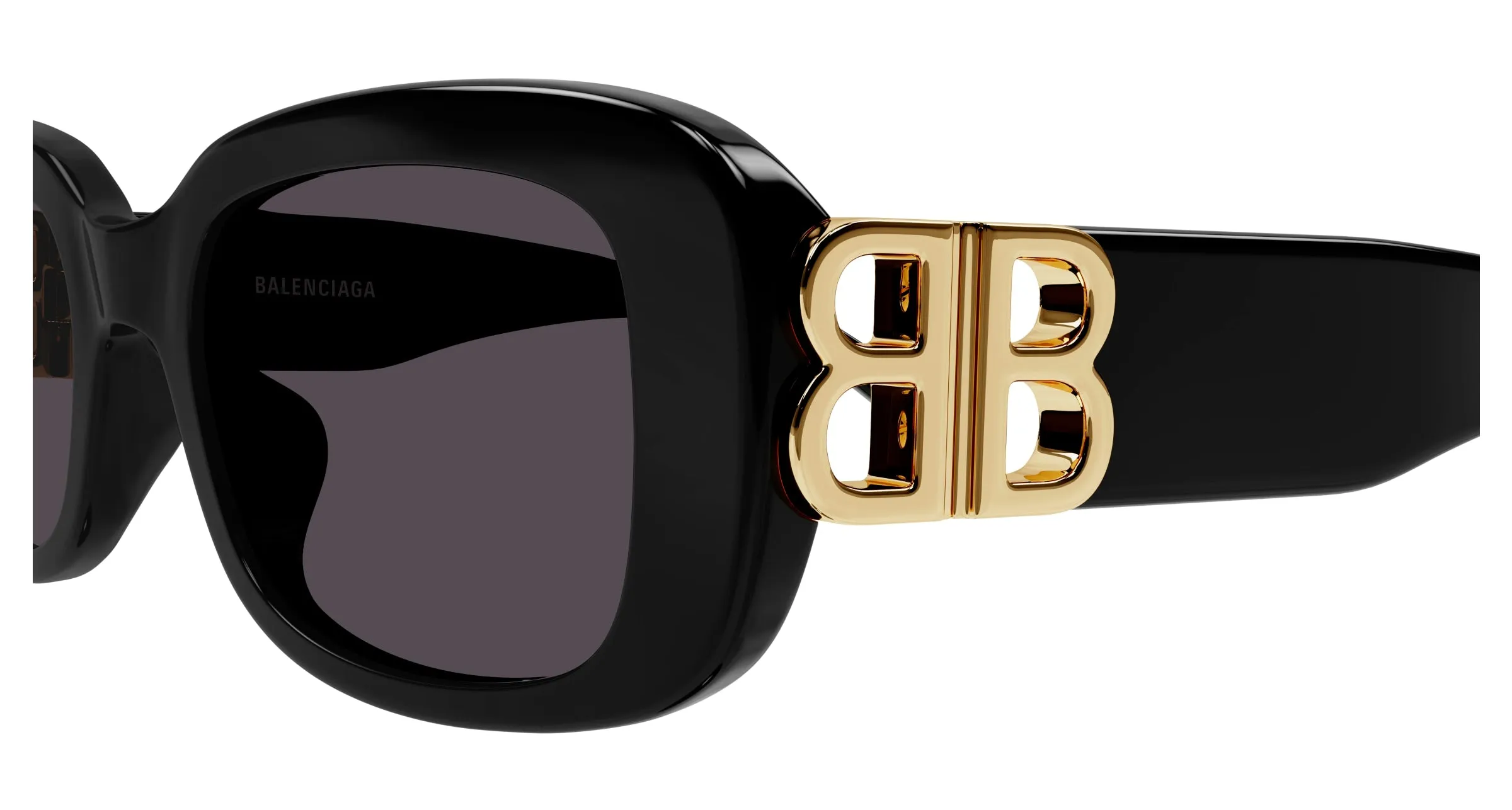 Balenciaga BB0310SK 001 Occhiali da sole Acetato Nero Grigio Squadrata - immagine 3