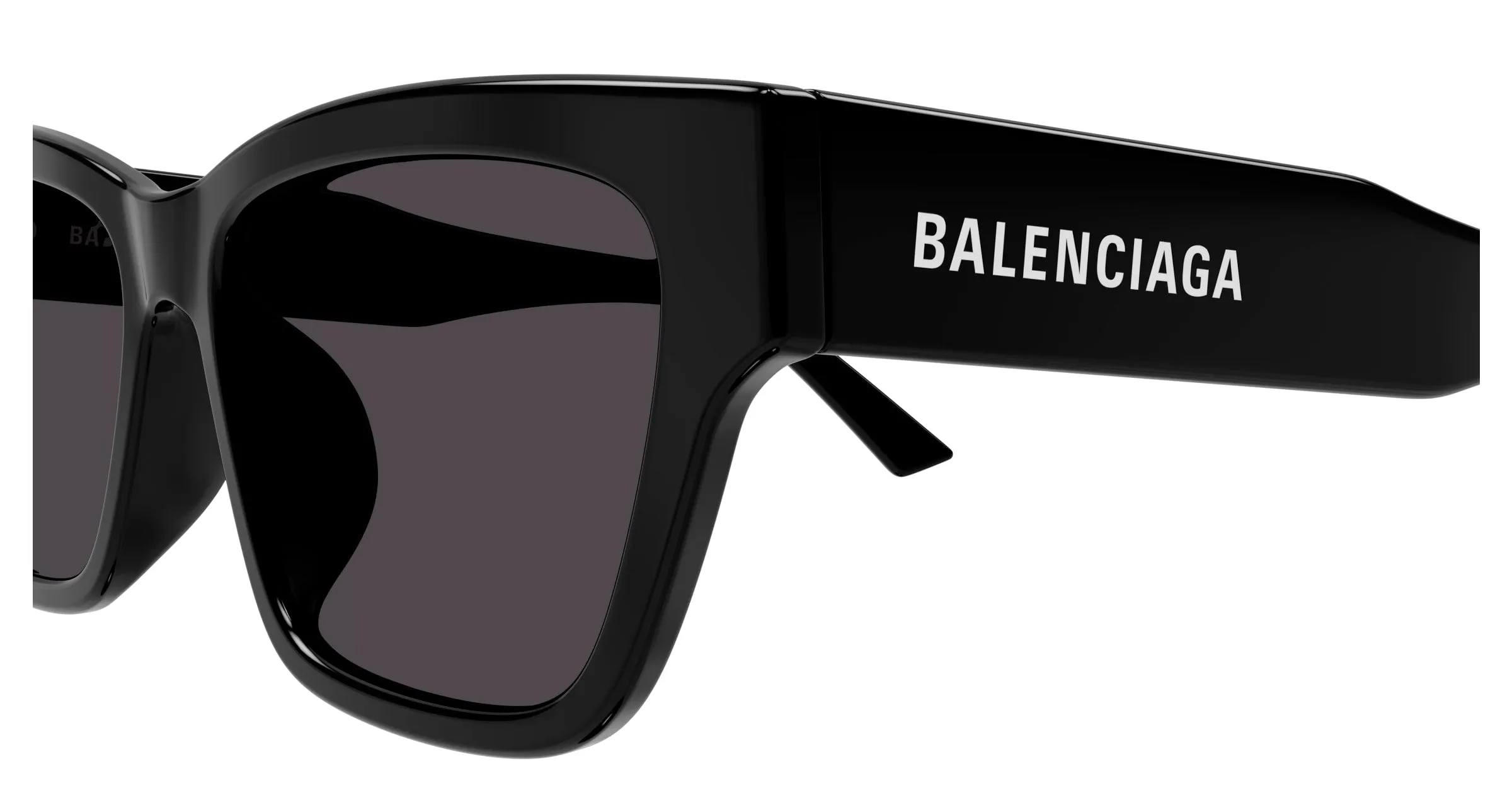 Balenciaga BB0307SA 001 Occhiali da sole Acetato Nero Grigio Squadrata - immagine 3