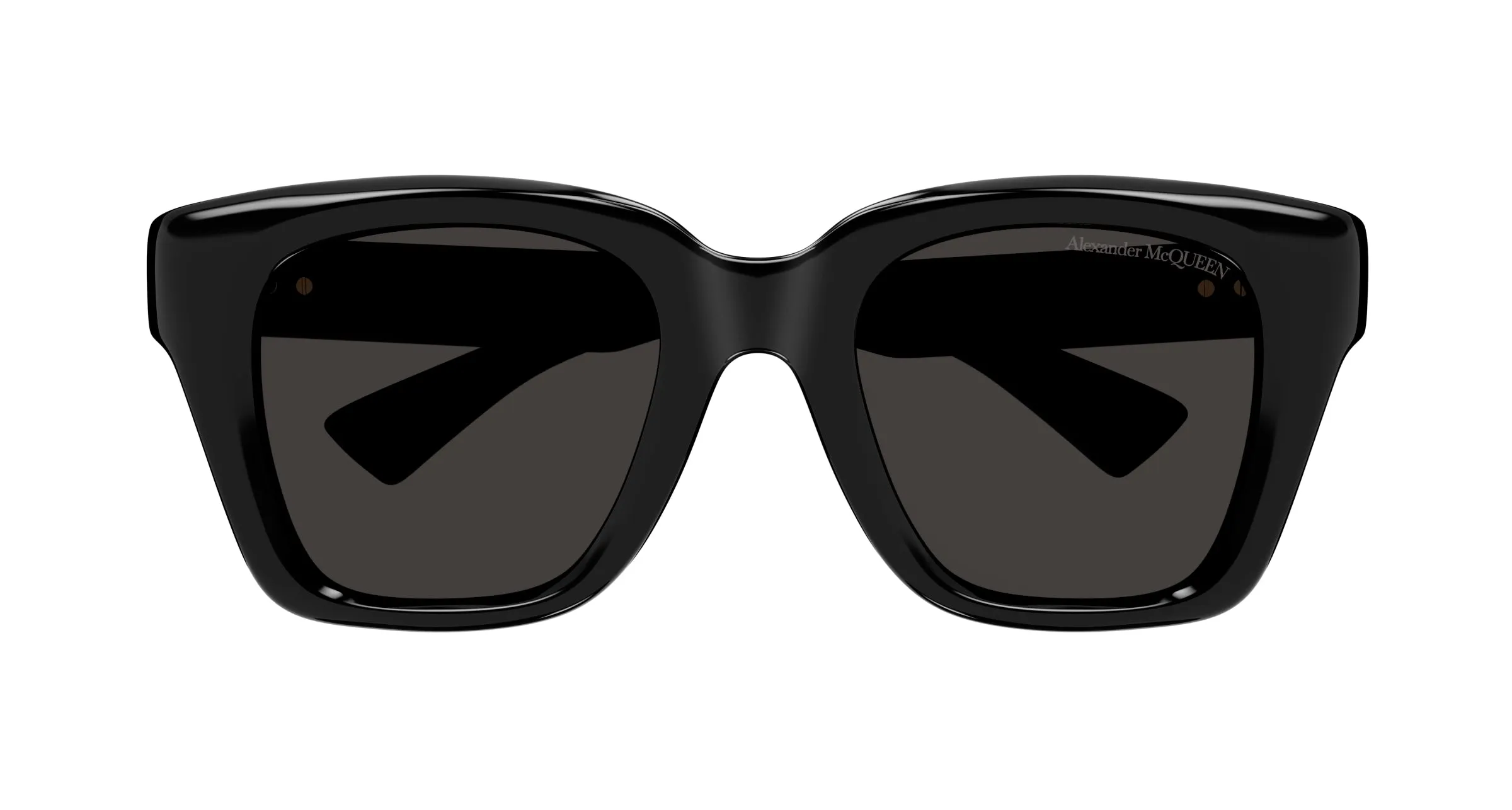 Alexander McQueen AM0432SA 001 Occhiali da sole Acetato Nero Grigio Squadrata - immagine 2