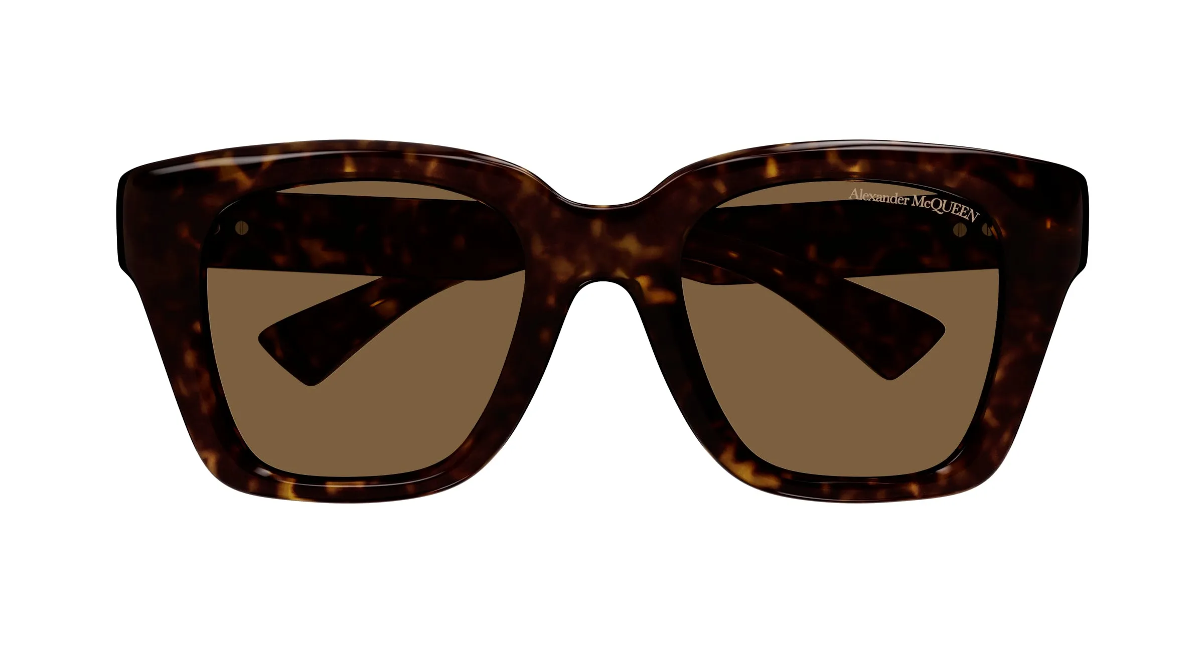 Alexander McQueen AM0432SA 005 Occhiali da sole Acetato Havana Marrone Squadrata - immagine 2