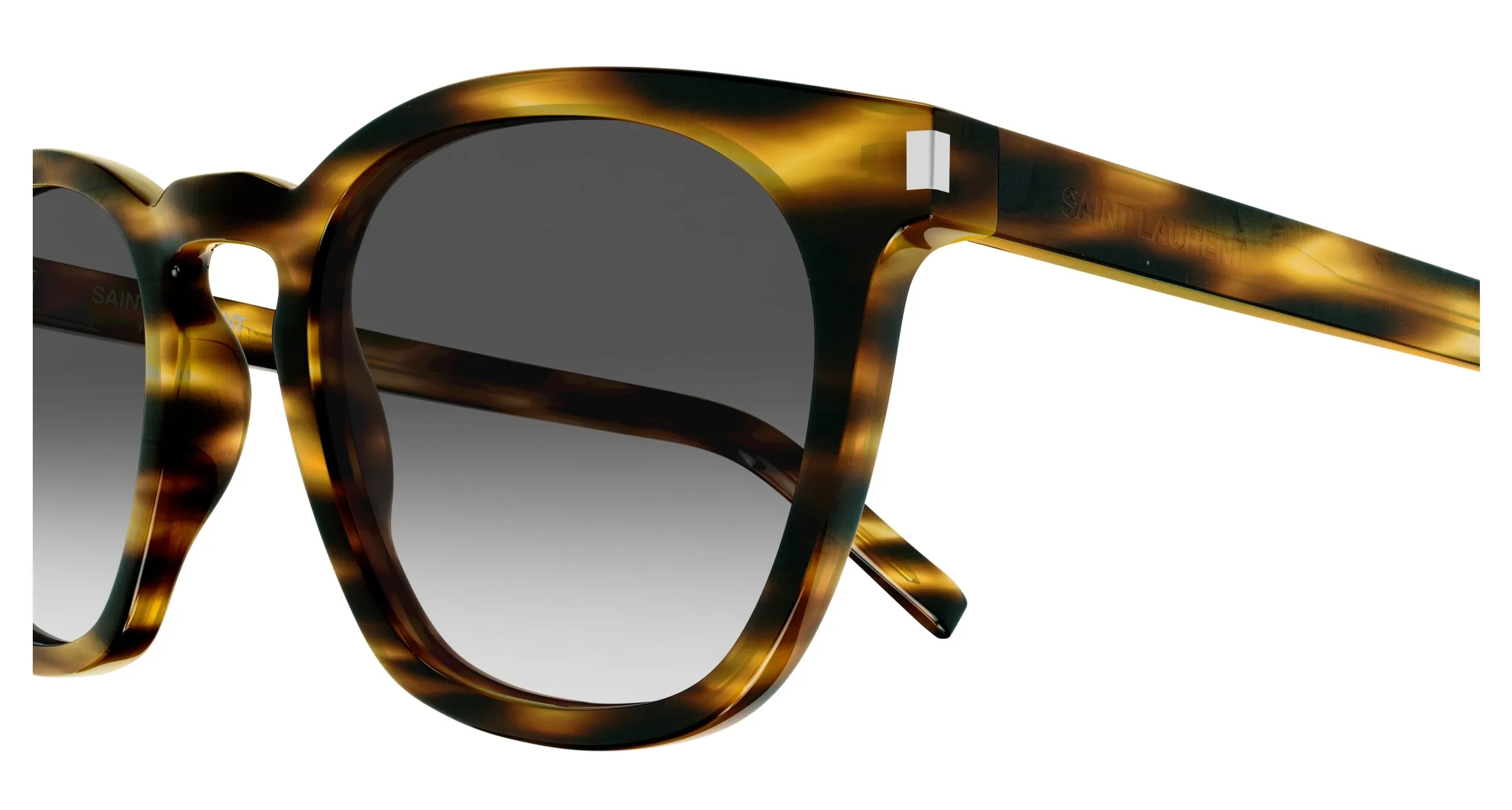 SAINT LAURENT SL 28 045 Occhiali da sole Acetato Havana Grigio Squadrata Normale Sfumato - immagine 3