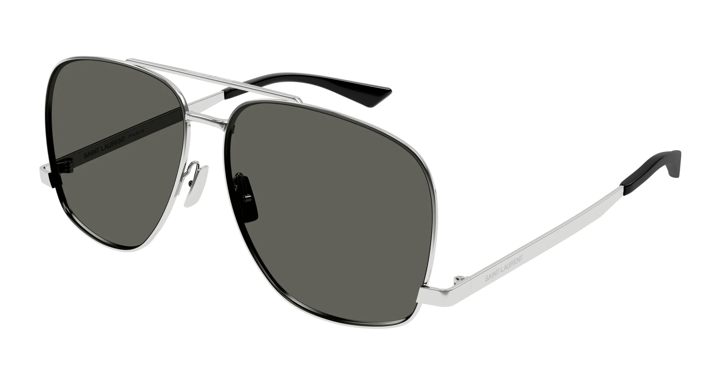 SAINT LAURENT SL 653 LEON 001 Occhiali da sole Metallo Argento Grigio Pilot Normale - immagine 1