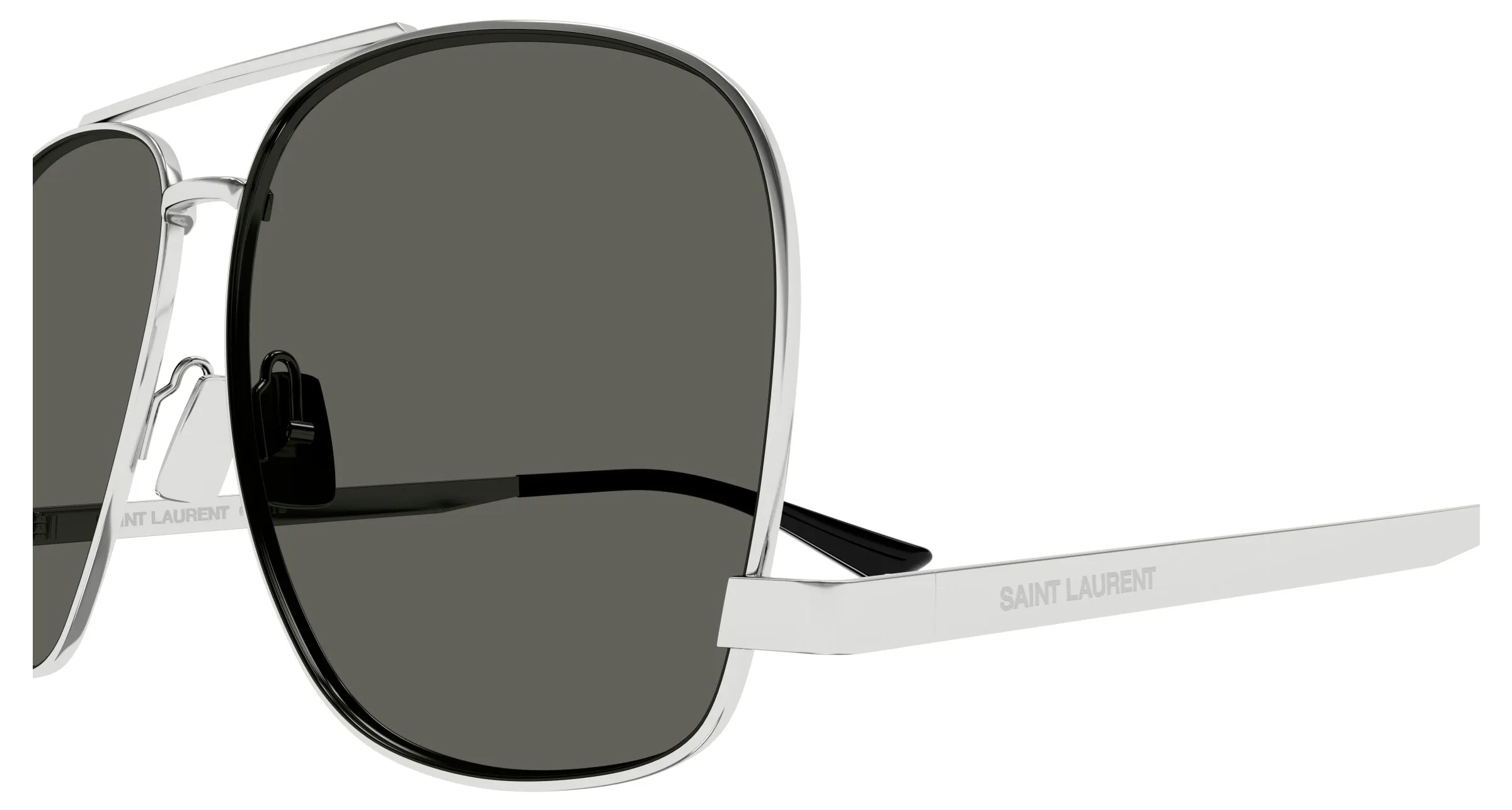 SAINT LAURENT SL 653 LEON 001 Occhiali da sole Metallo Argento Grigio Pilot Normale - immagine 3