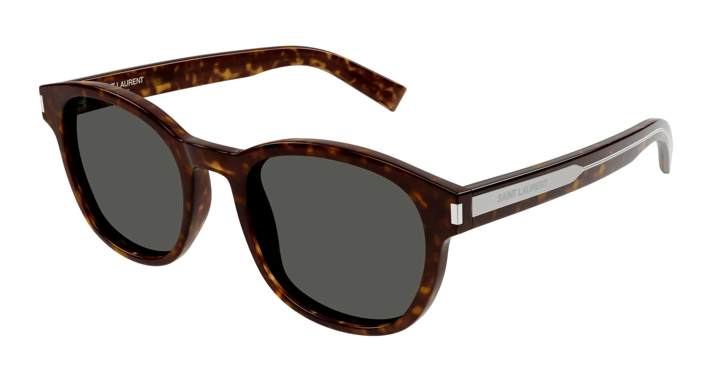 SAINT LAURENT SL 620 002 Occhiali da sole Acetato Havana Grigio Rotonda Normale - immagine 1