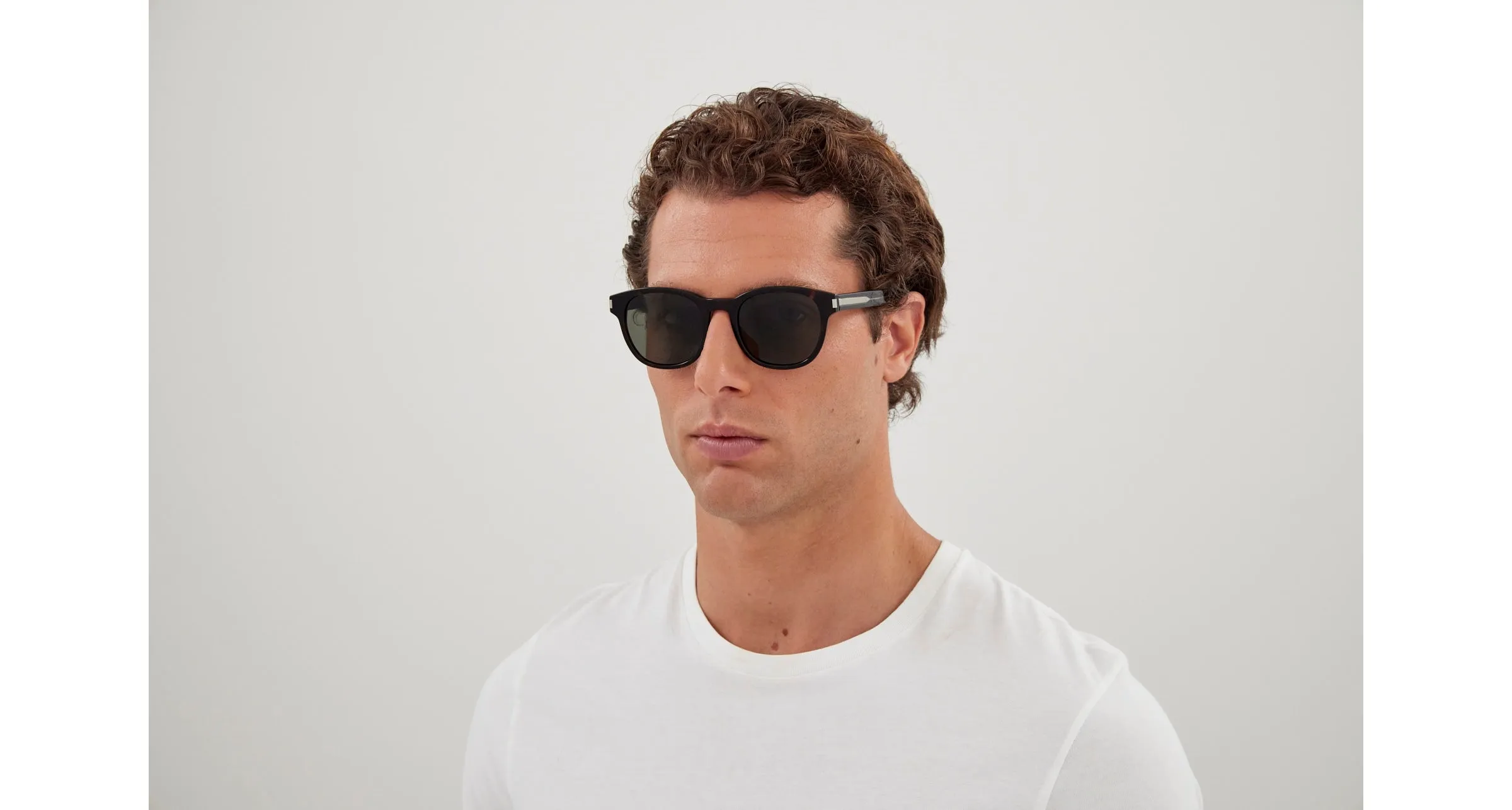 SAINT LAURENT SL 620 002 Occhiali da sole Acetato Havana Grigio Rotonda Normale - immagine 4