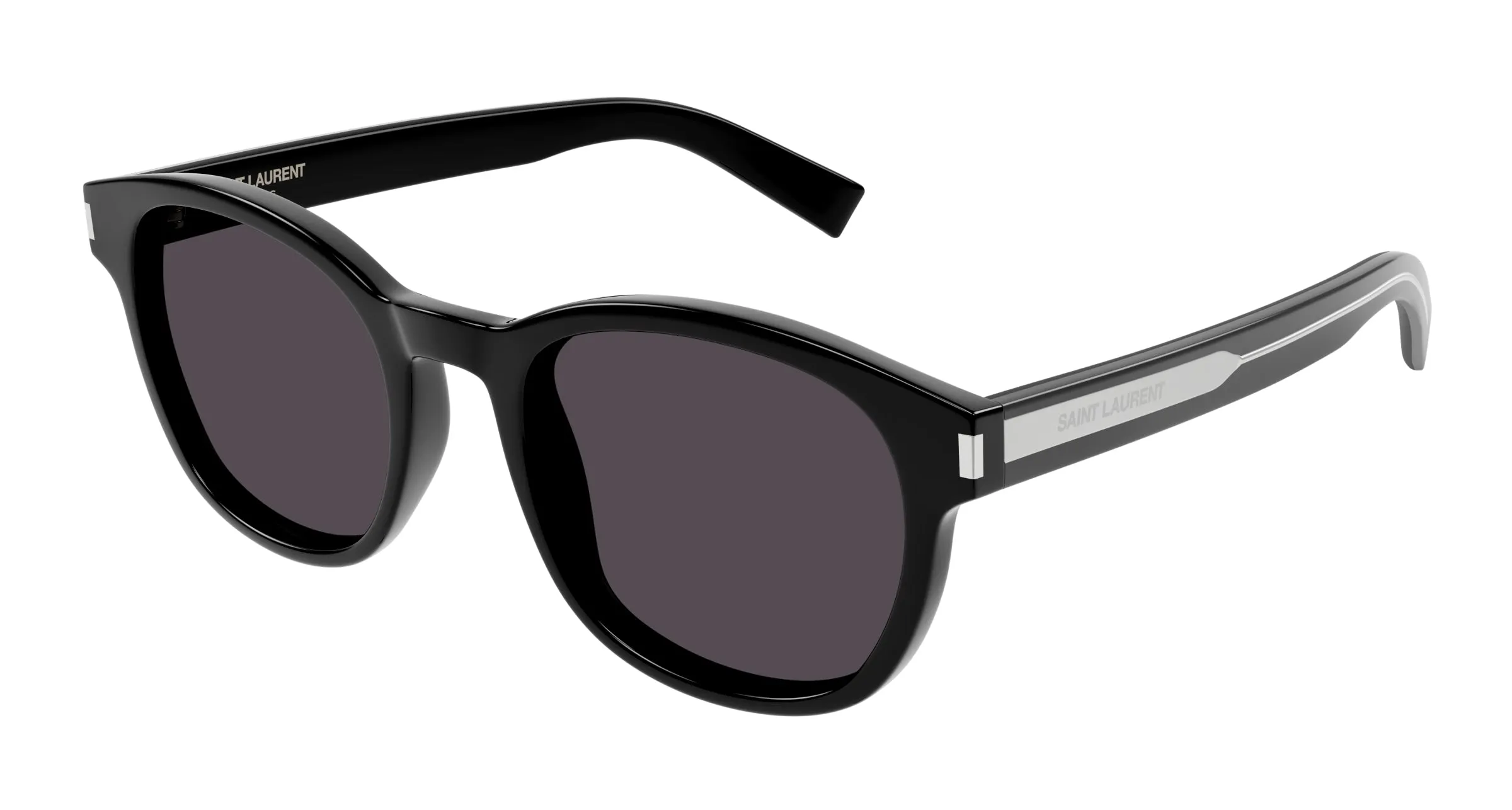 SAINT LAURENT SL 620 001 Occhiali da sole Acetato Nero Nero Rotonda Normale - immagine 1