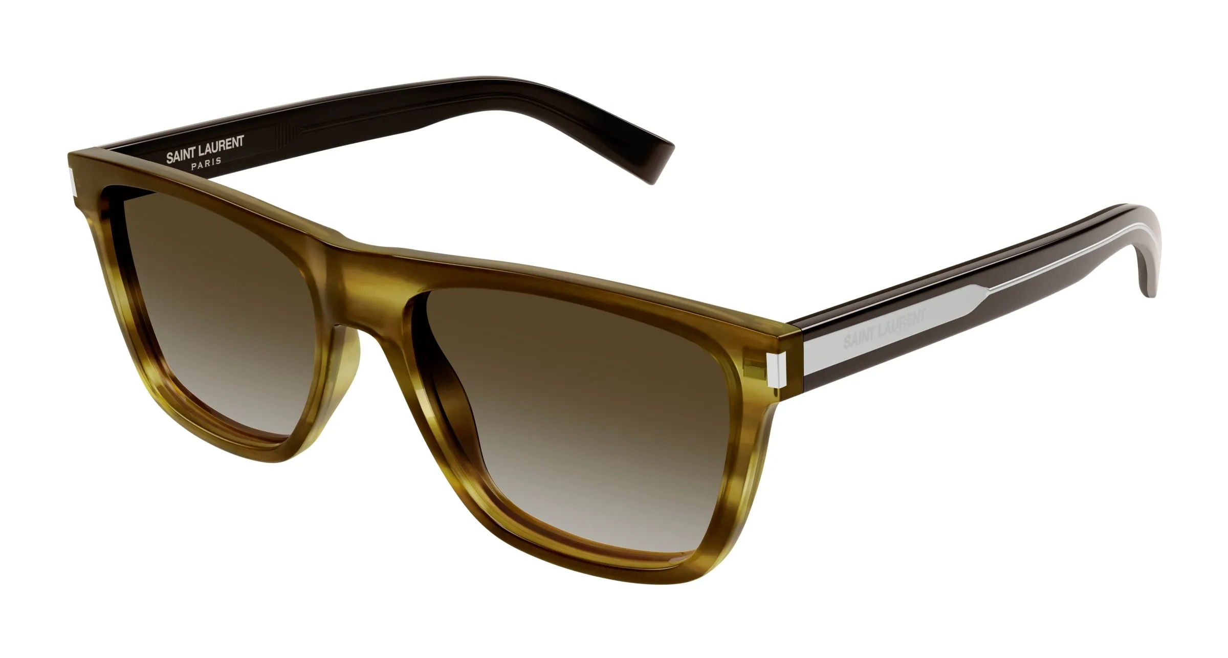 SAINT LAURENT SL 619 005 Occhiali da sole Acetato Havana Marrone Rotonda Normale Sfumato - immagine 1