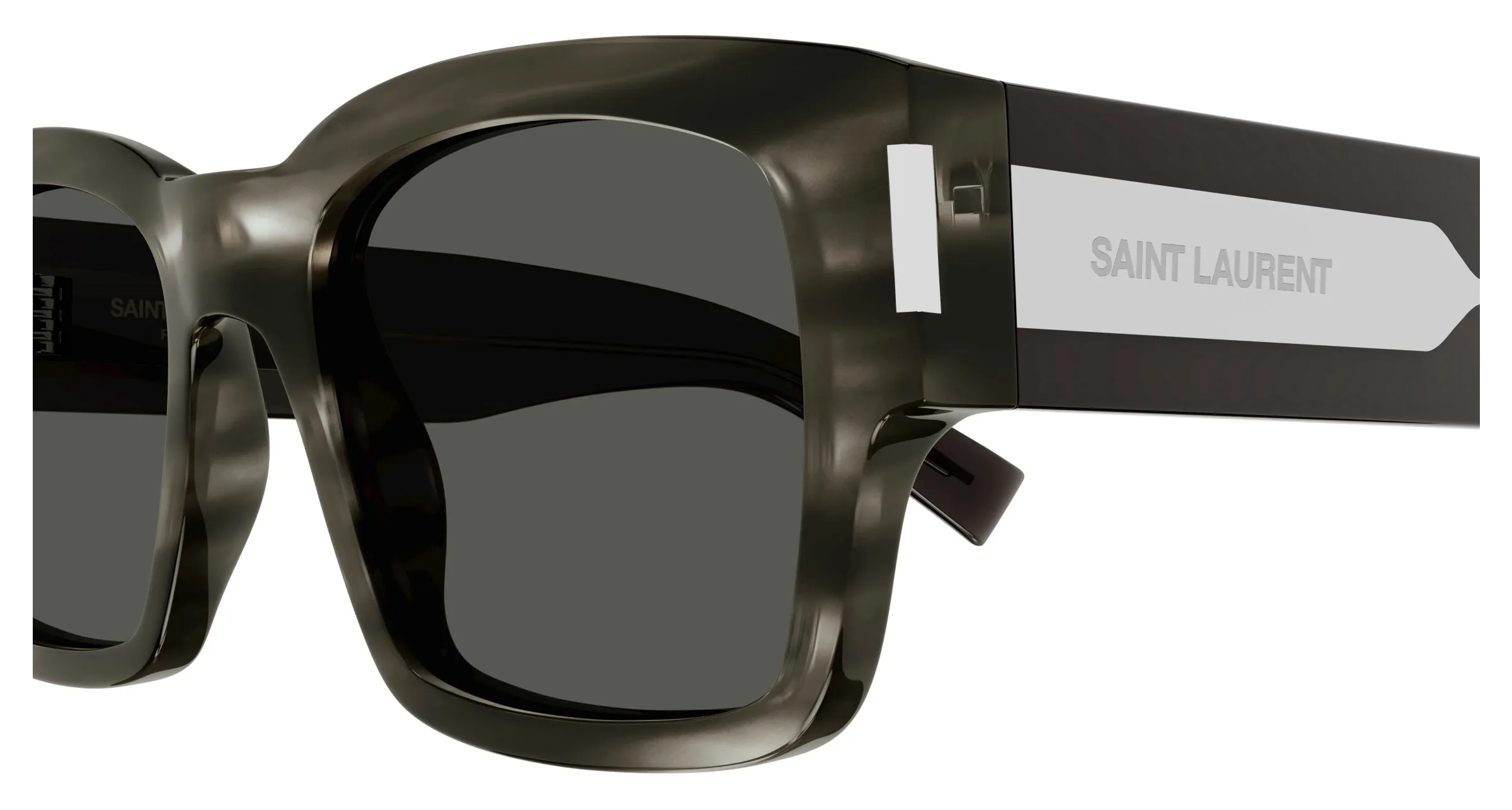 SAINT LAURENT SL 617 004 Occhiali da sole Acetato Havana Grigio Squadrata Normale - immagine 3