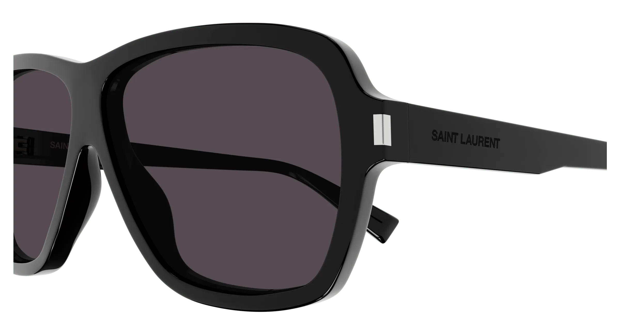 SAINT LAURENT Uomo SL 609 CAROLYN 001 Occhiali da sole Acetato Nero Nero Pilot Normale - immagine 3