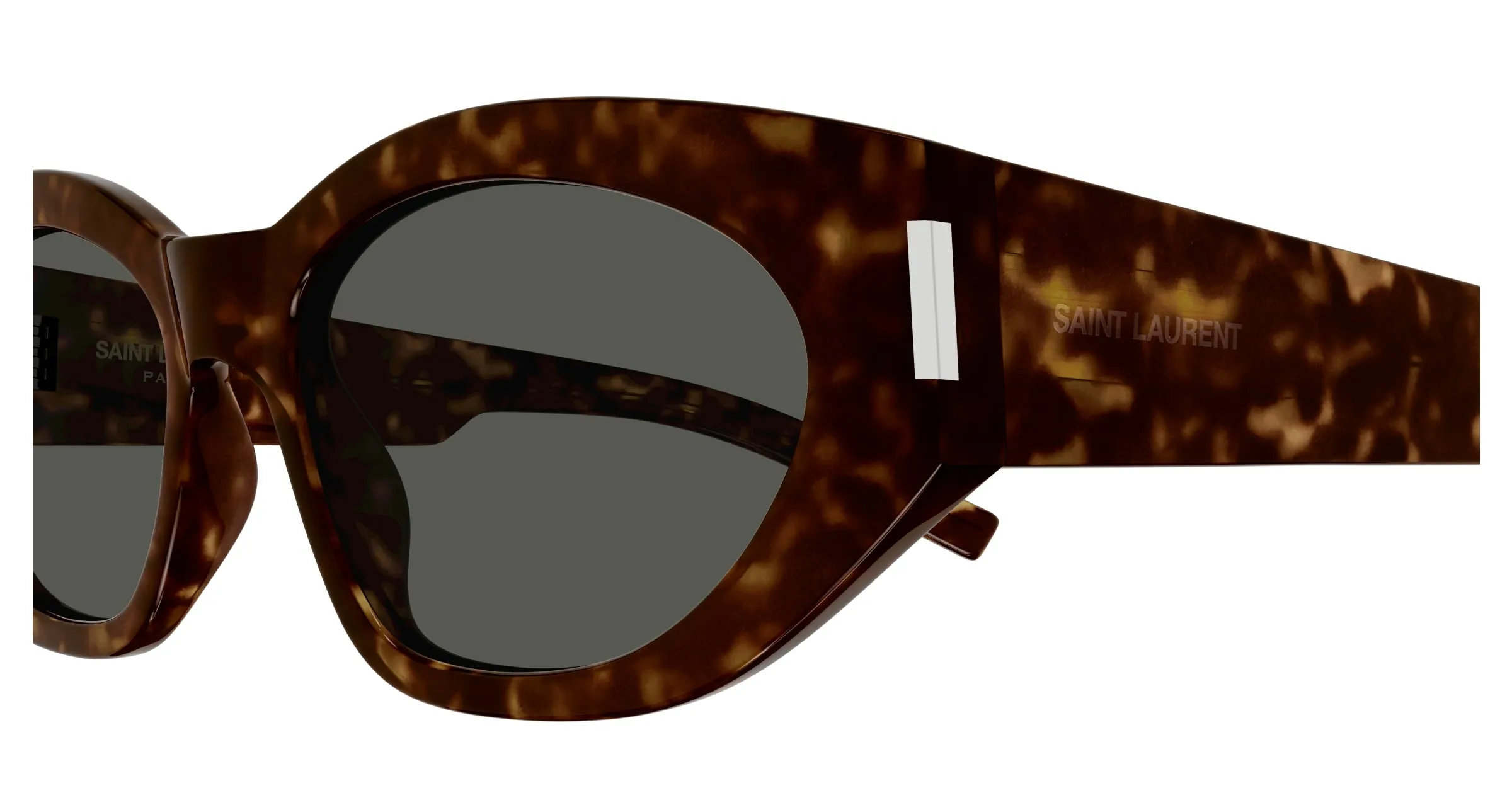 SAINT LAURENT SL 638 002 Occhiali da sole Acetato Havana Grigio Cat Eye Normale - immagine 3