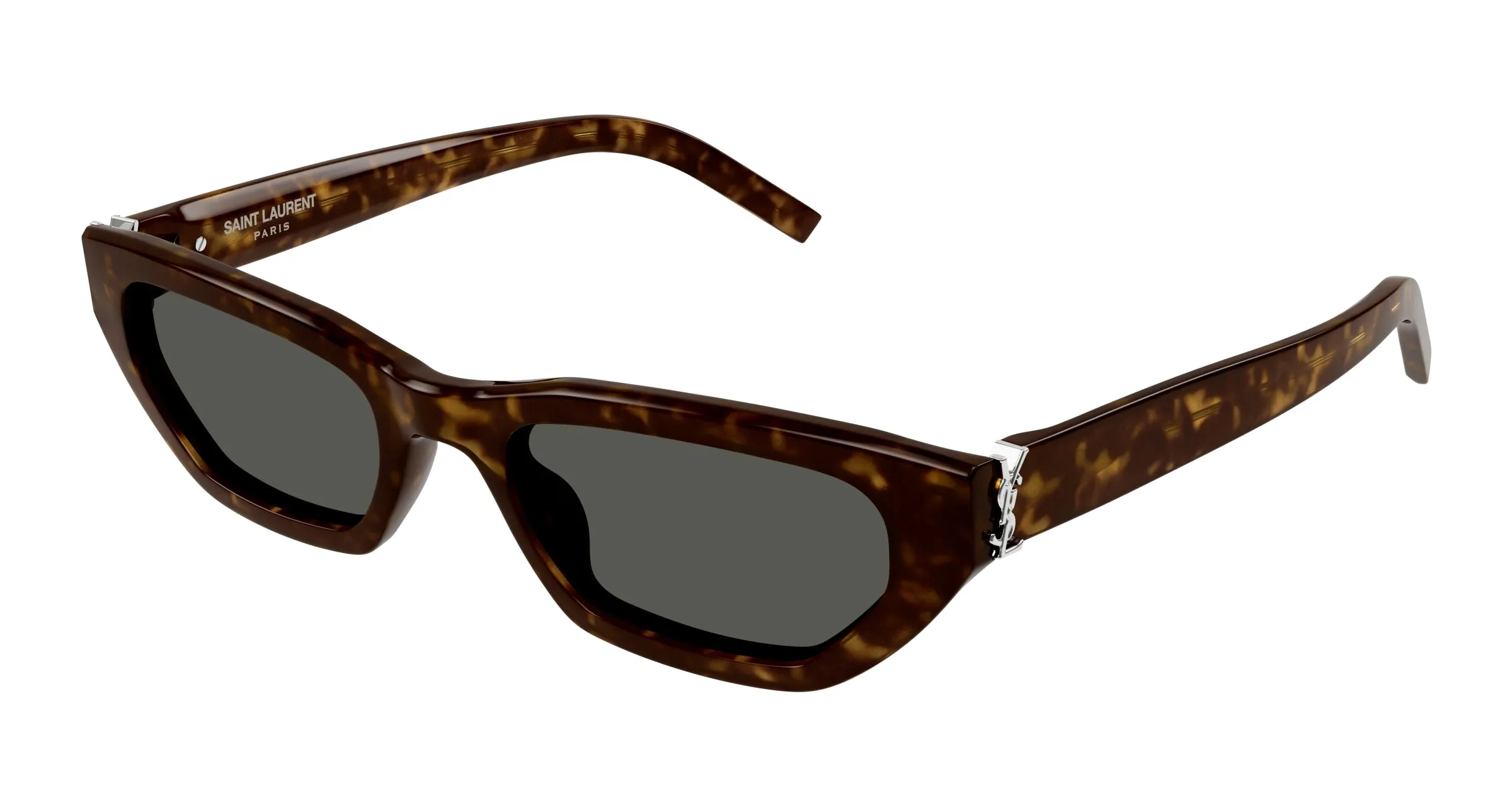 SAINT LAURENT SL M126 002 Occhiali da sole Acetato Havana Grigio Squadrata Normale - immagine 1