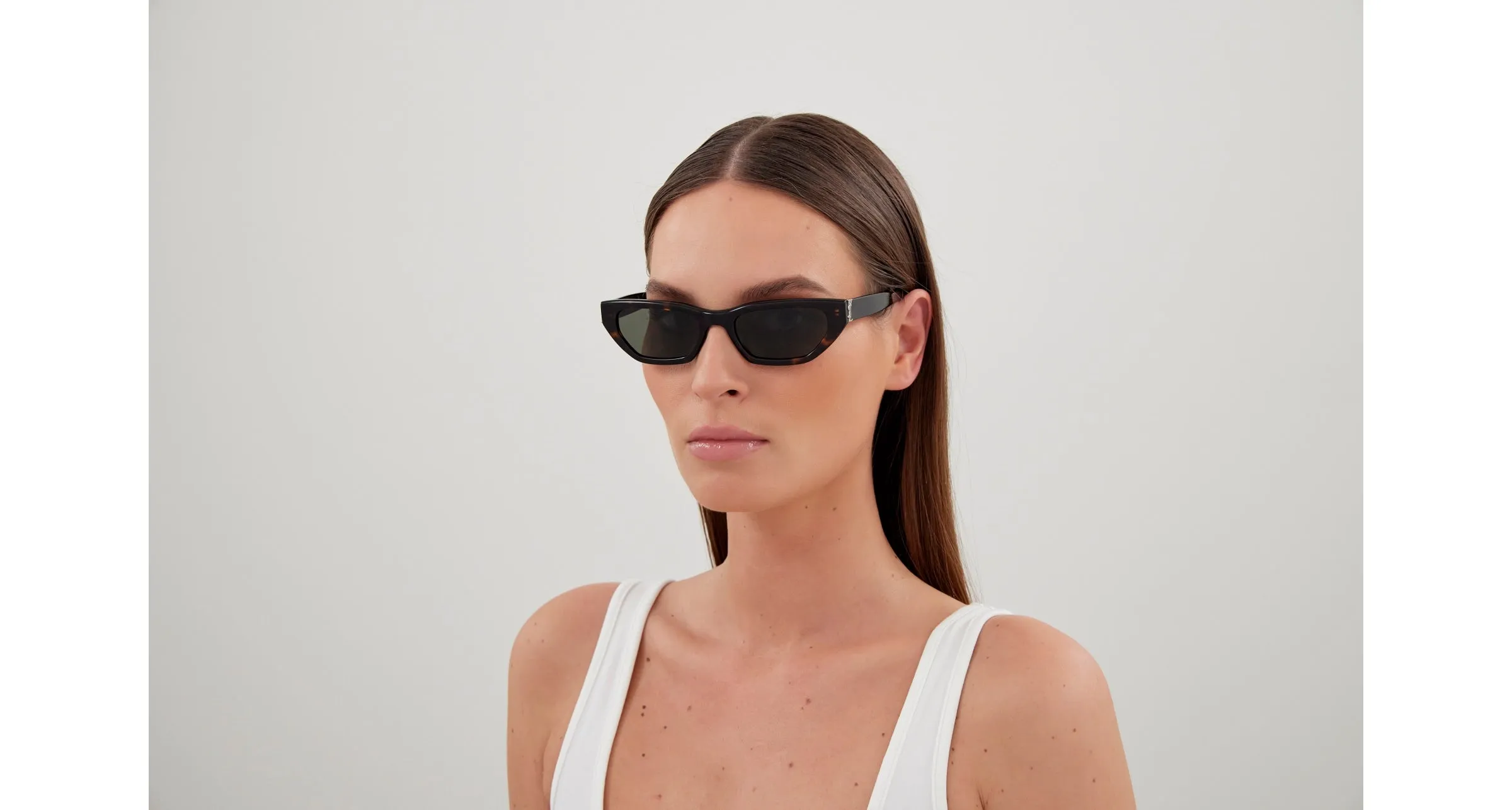SAINT LAURENT SL M126 002 Occhiali da sole Acetato Havana Grigio Squadrata Normale - immagine 4
