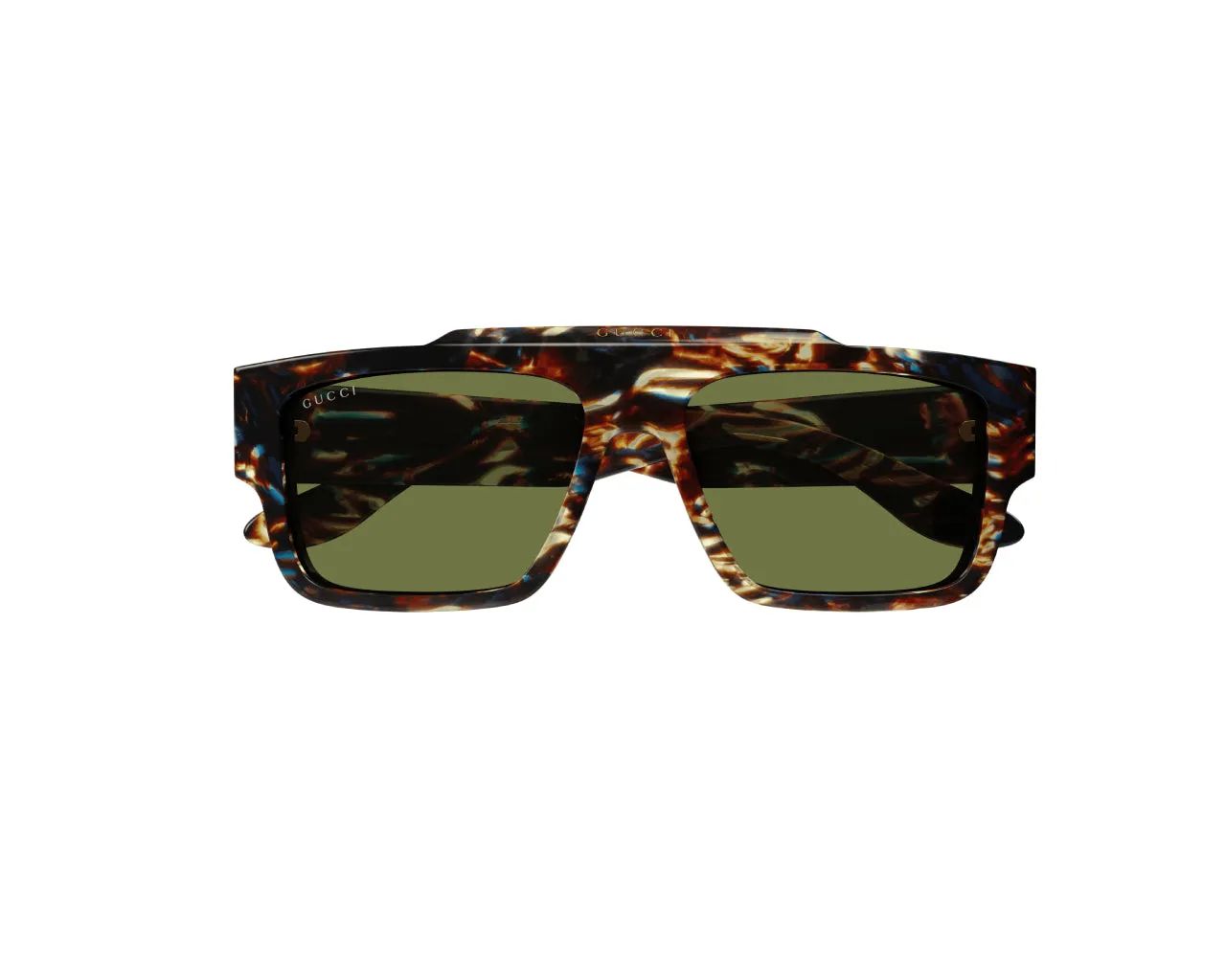 Gucci GG1460S 002 Occhiali da sole Acetato Havana Verde Squadrata Normale - immagine 2