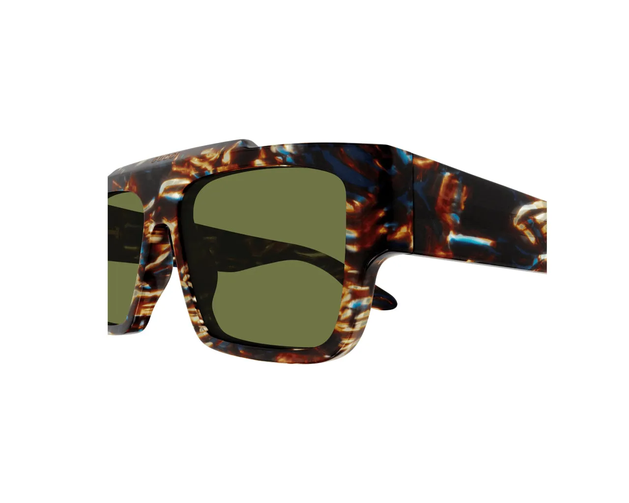 Gucci GG1460S 002 Occhiali da sole Acetato Havana Verde Squadrata Normale - immagine 4