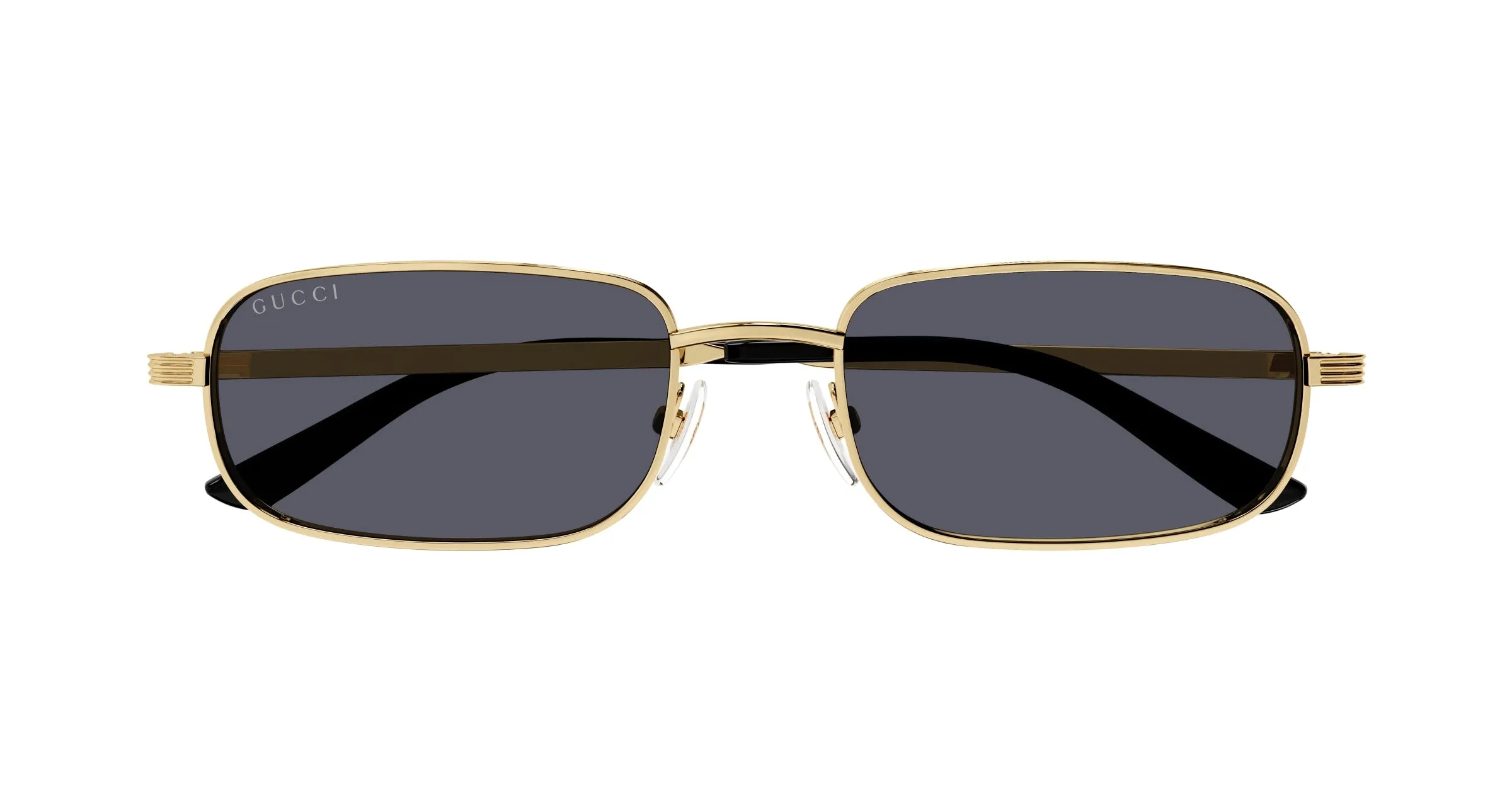 Gucci GG1457S 001 Occhiali da sole Metallo Oro Grigio Squadrata Normale - immagine 2