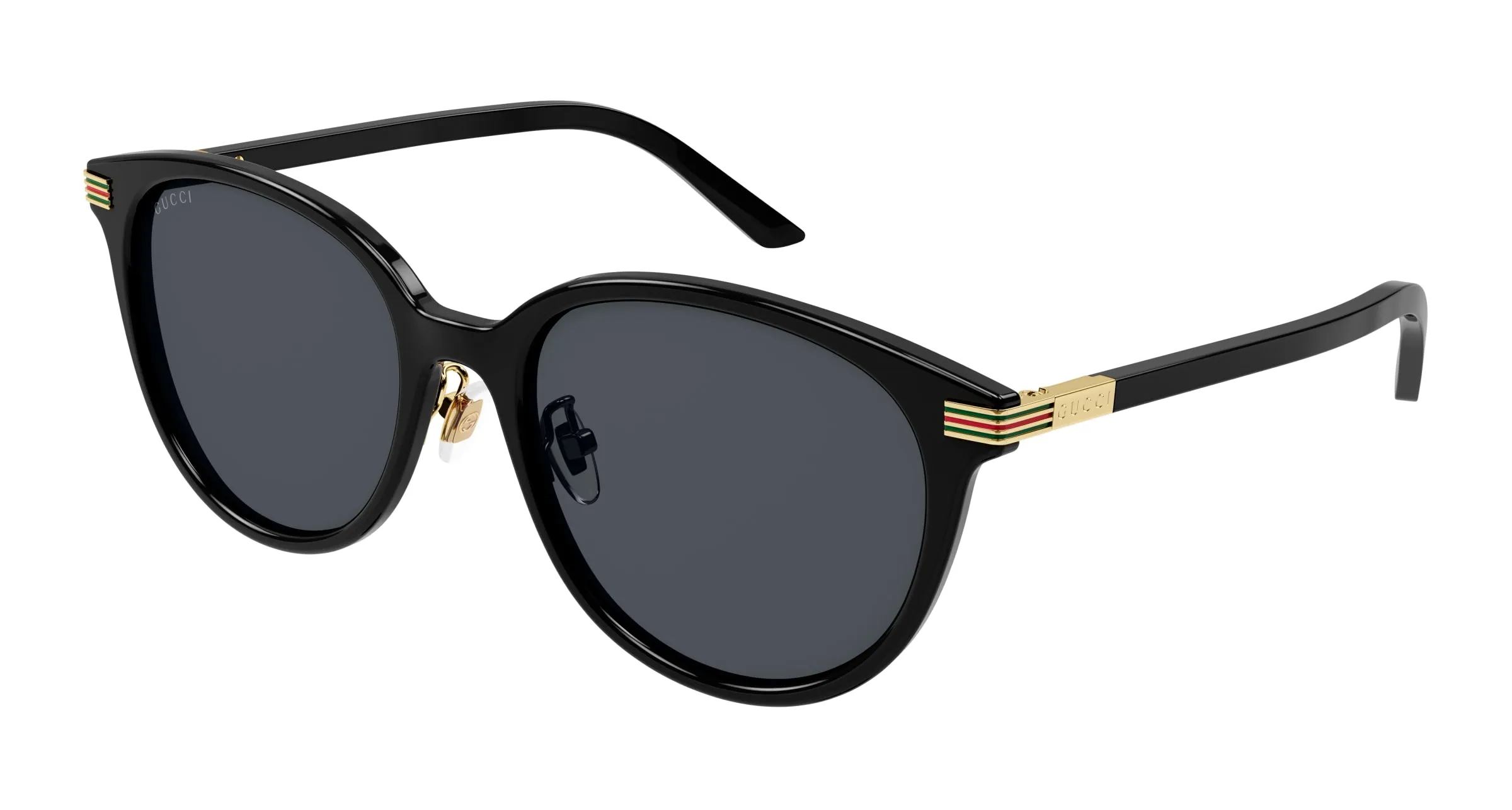 Gucci GG1452SK 001 Occhiali da sole Acetato Nero Grigio Rotonda - immagine 1
