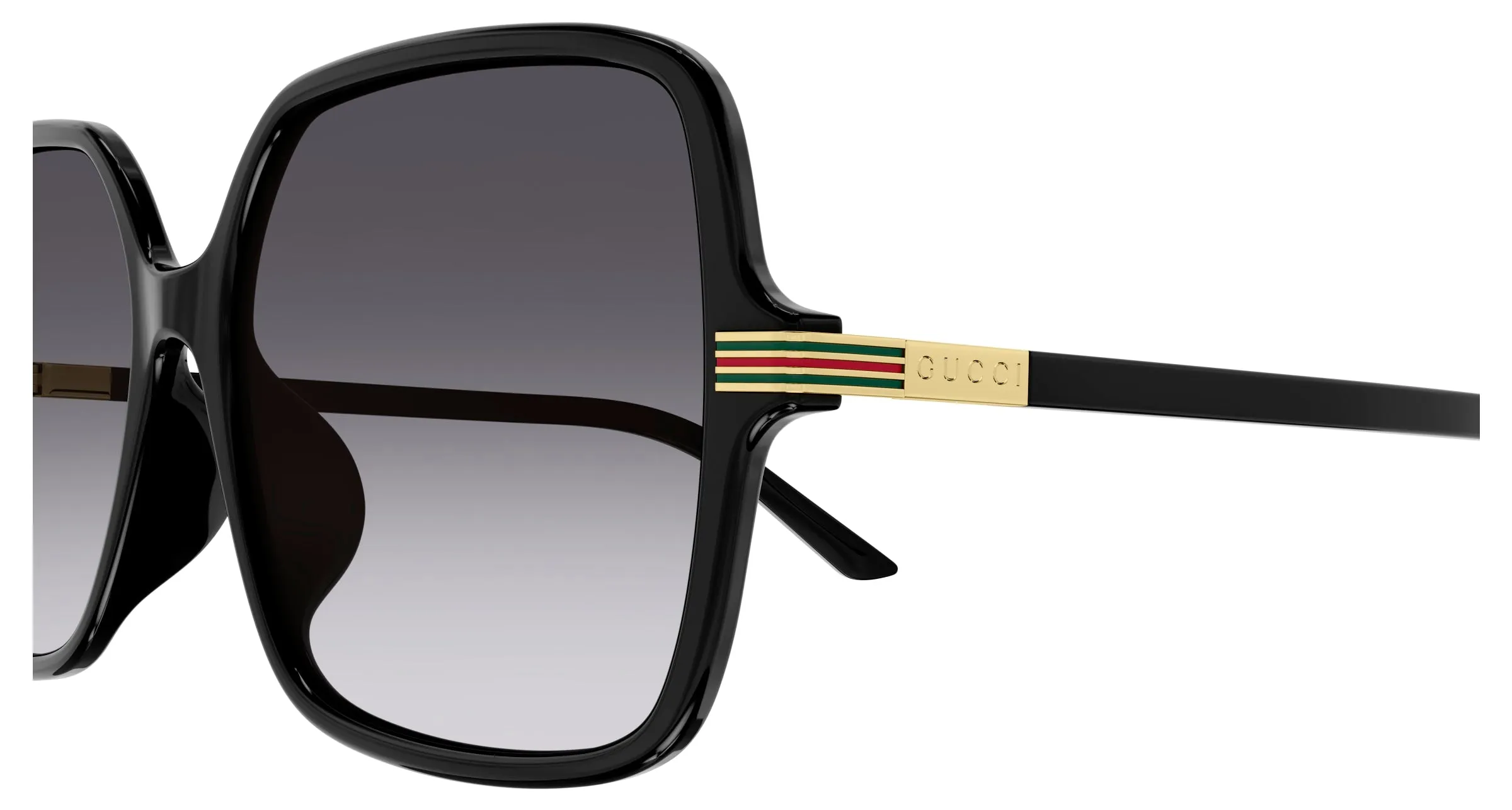 Gucci GG1448SA 001 Occhiali da sole Acetato Nero Grigio Squadrata Sfumato - immagine 3