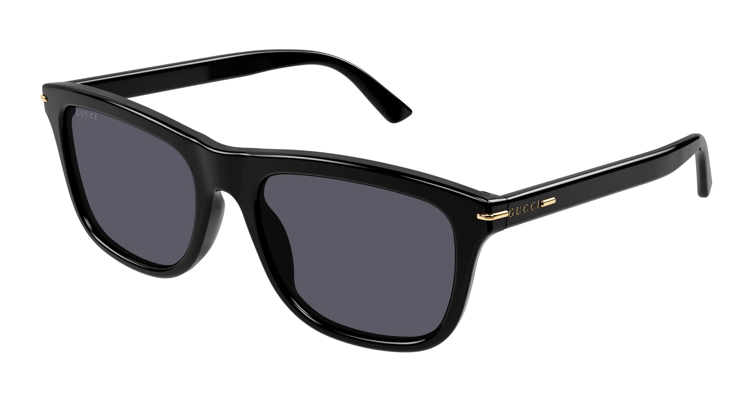Gucci GG1444S 001 Occhiali da sole Acetato Nero Grigio Squadrata - immagine 1