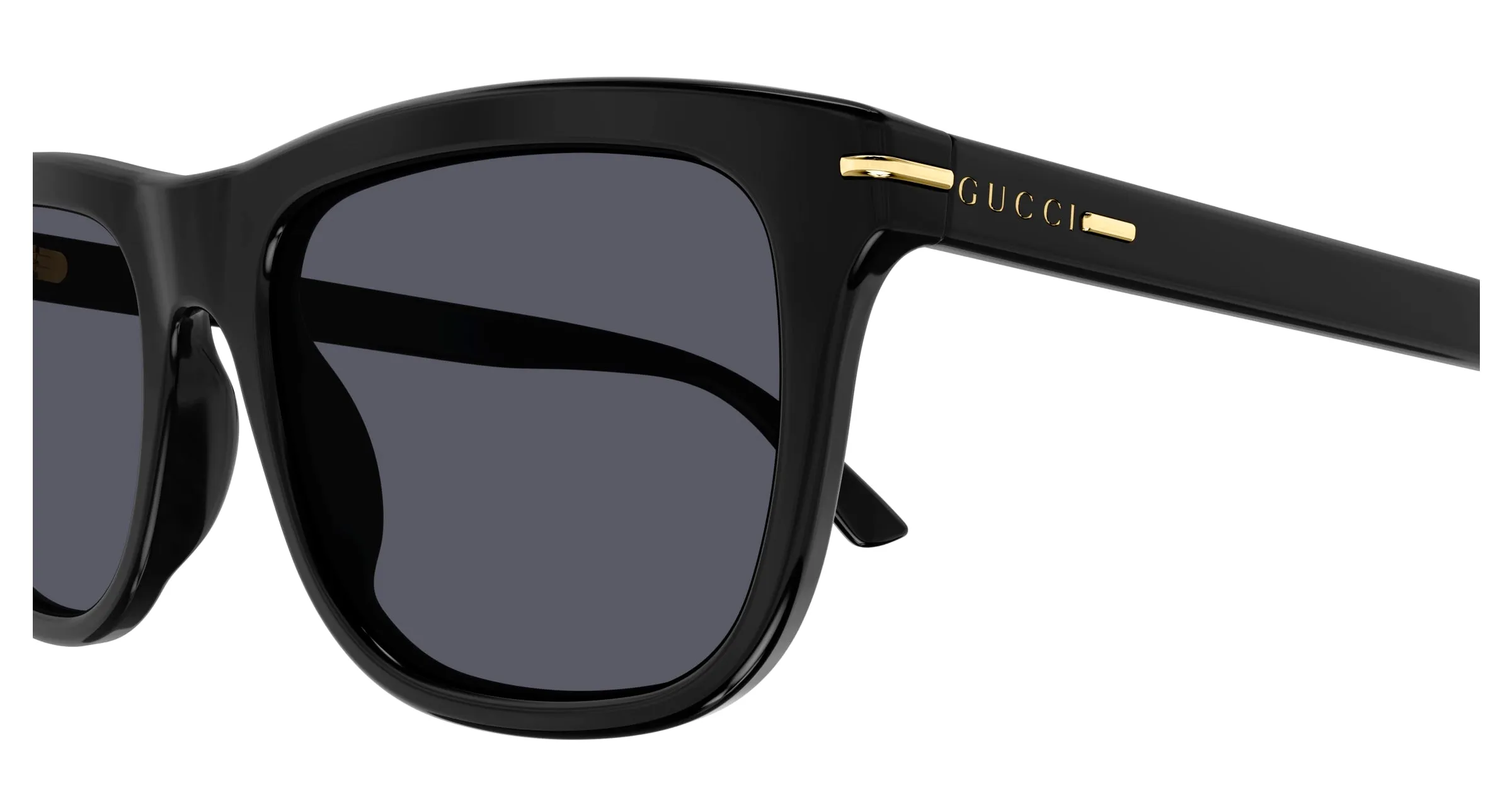 Gucci GG1444S 001 Occhiali da sole Acetato Nero Grigio Squadrata - immagine 3