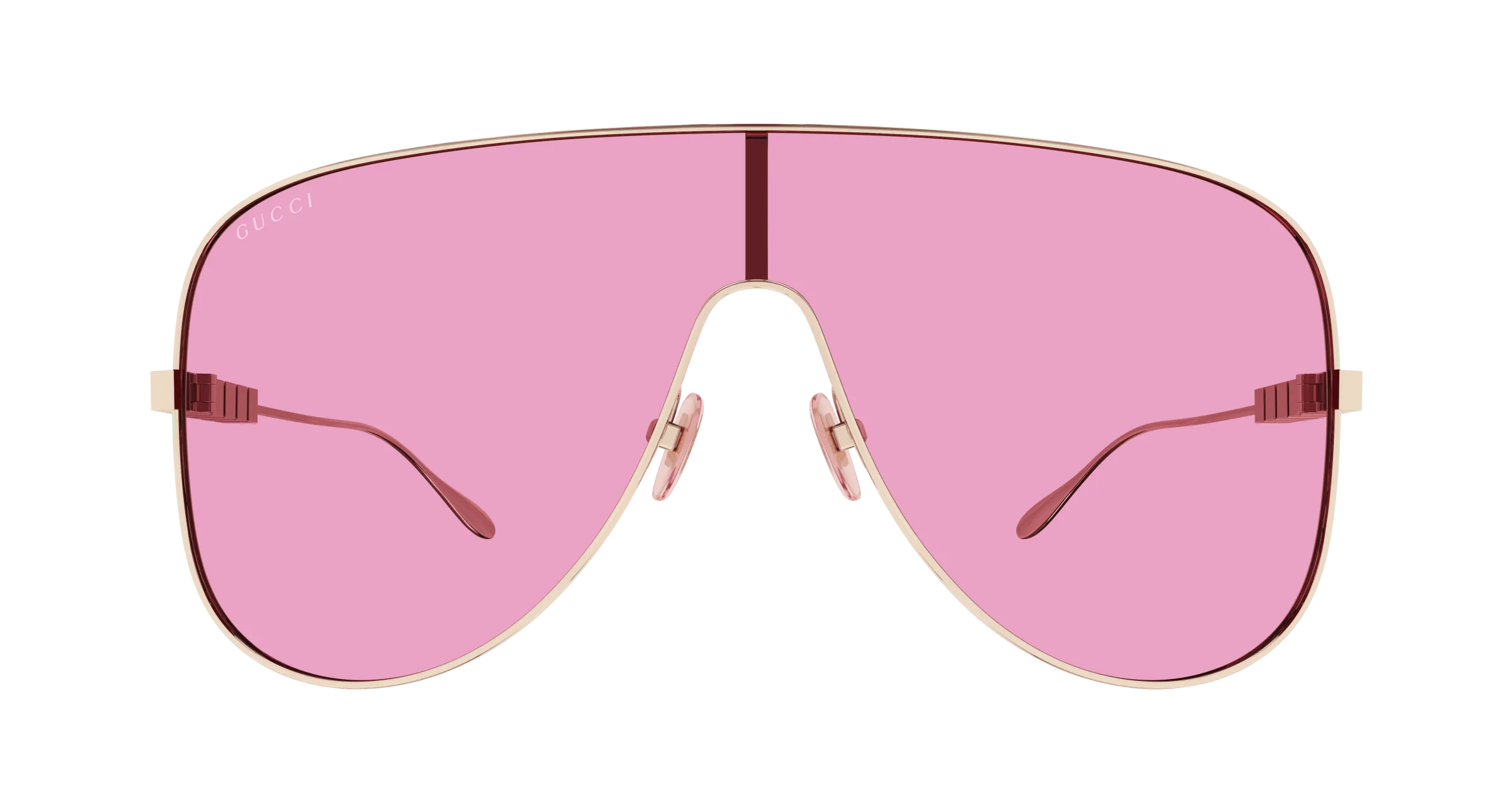 Gucci Donna GG1436S 004 Occhiali da sole Metallo Oro Rosa Maschera Normale - immagine 2