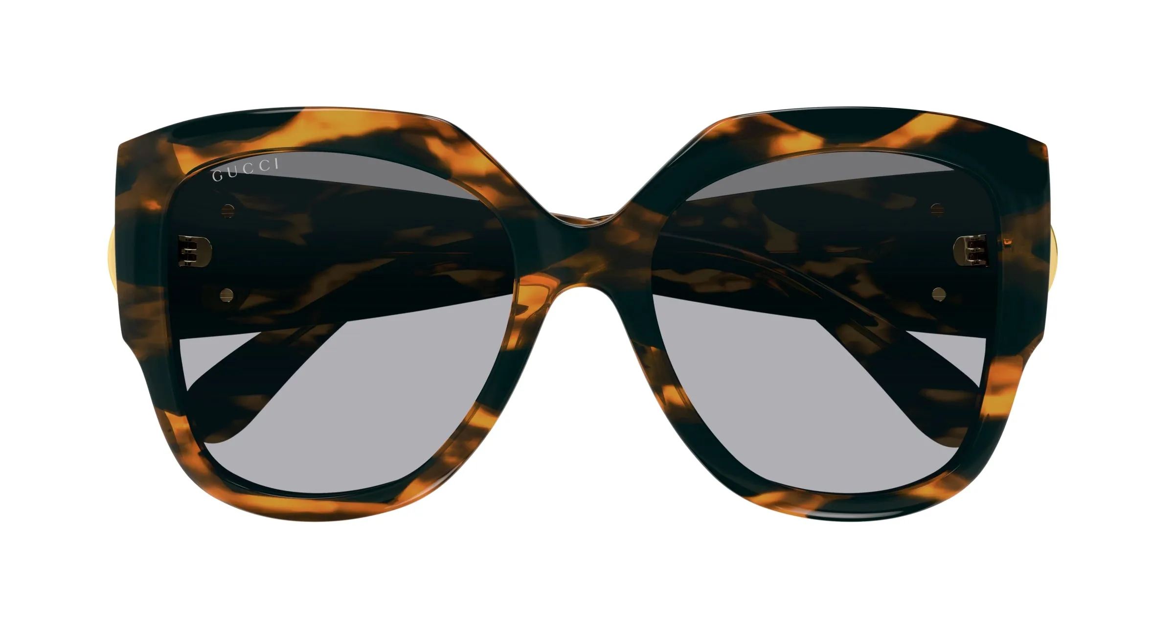 Gucci GG1407S 002 Occhiali da sole Acetato Havana Grigio Squadrata Normale Sfumato - immagine 2
