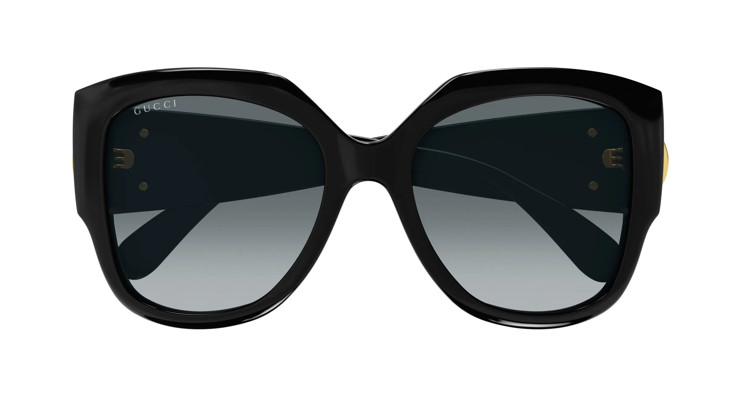 Gucci GG1407S 001 Occhiali da sole Acetato Nero Grigio Squadrata Normale Sfumato - immagine 2